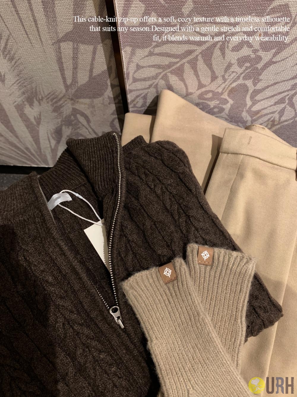 【100%保證韓國直送】麻花編織半寬鬆雙向拉鍊針織外套 [5 color] RL114703