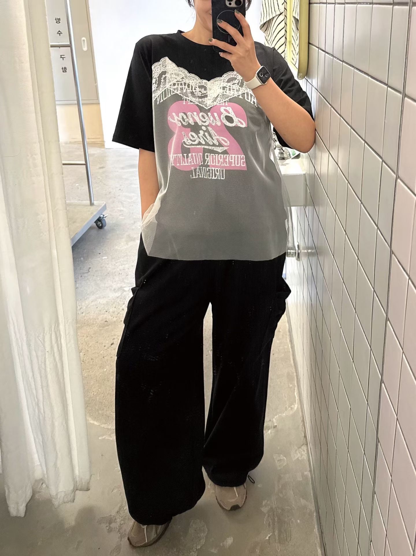 橡筋腰側蝴蝶結袋褲