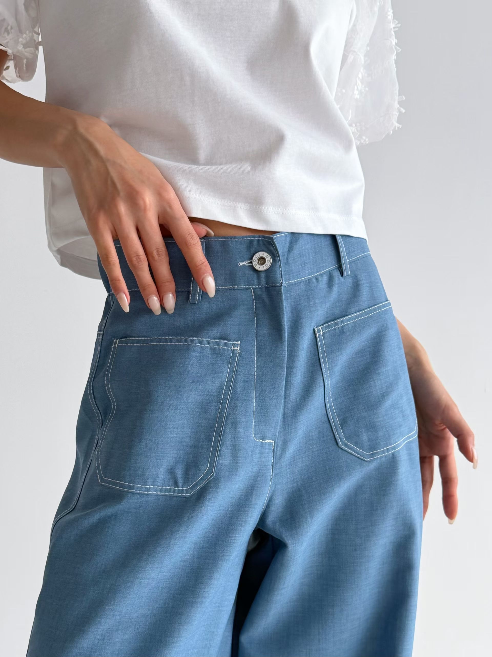 車線前袋直腳褲