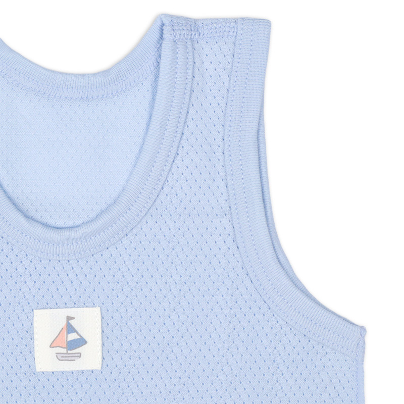 🇯🇵預訂 日本直送🇯🇵帆船印花純棉網眼無袖背心包屁衣兩件套