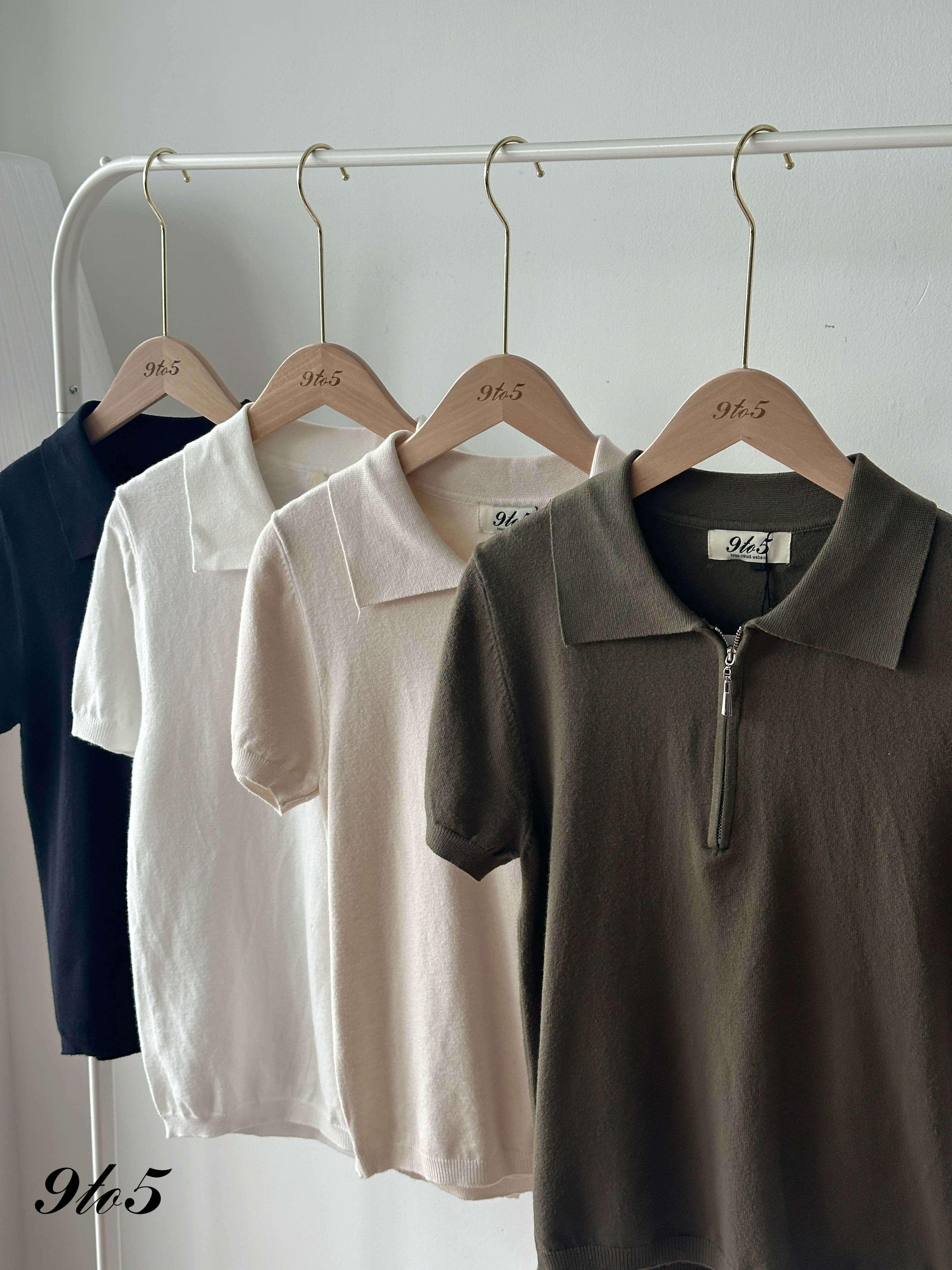 T4274 Zipped Knit Polo Tee - 4 Colors 