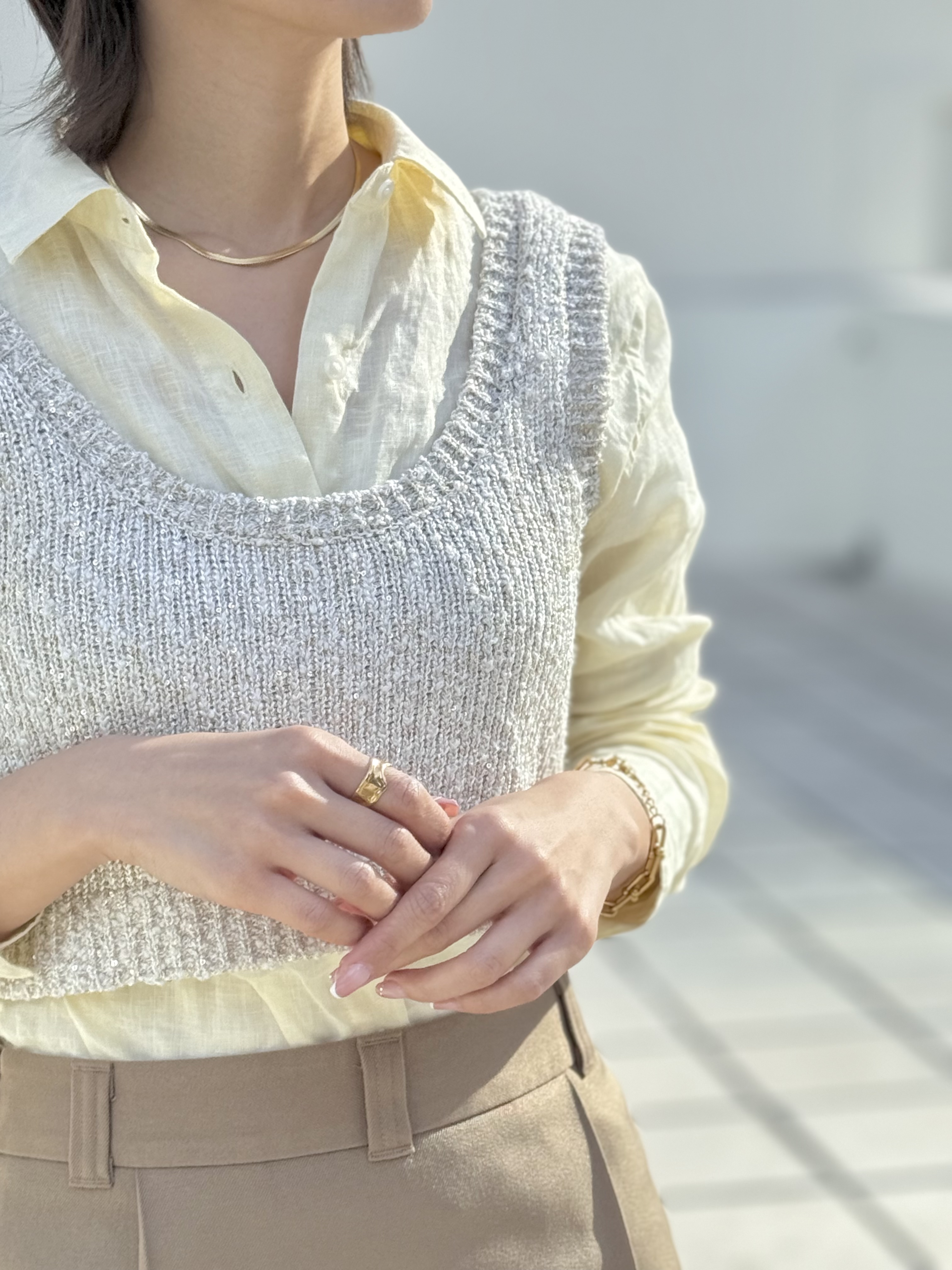 Gold irregular stainless ring