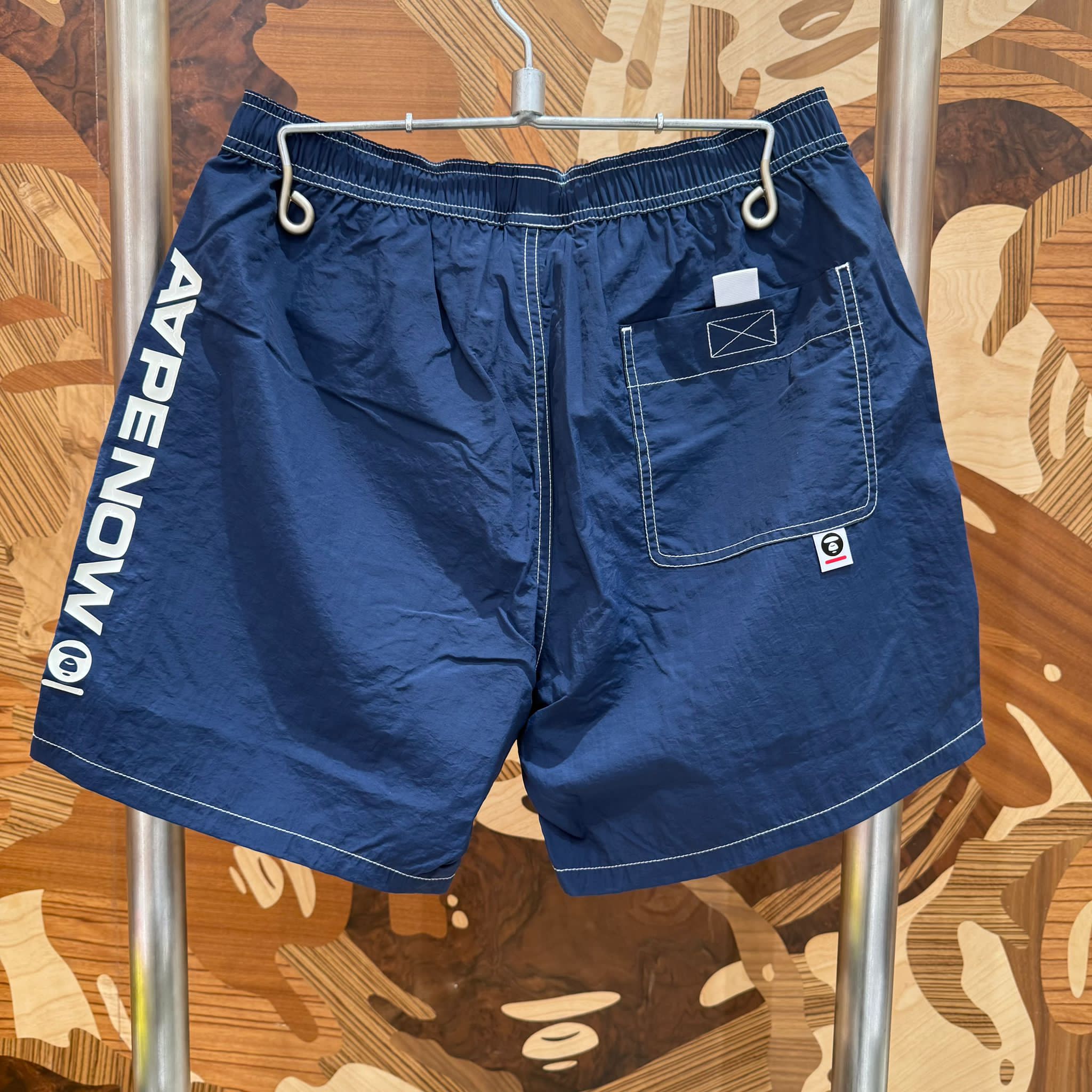 AAPE AAPENOW moonface logo woven shorts (D632)