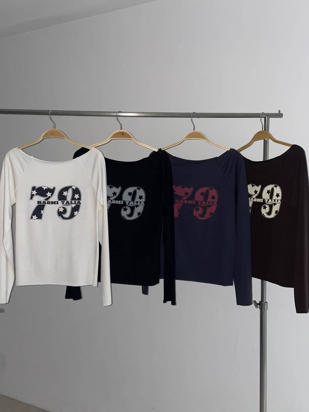 熱賣款！韓國長袖款79一字領top