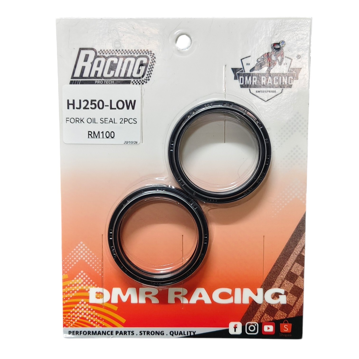 HENG JIAN HJ250 LOW SPEC 43MM 2 Stroke 4 Stroke Repair Fork Suspension Oil Seal & Dust Seal
