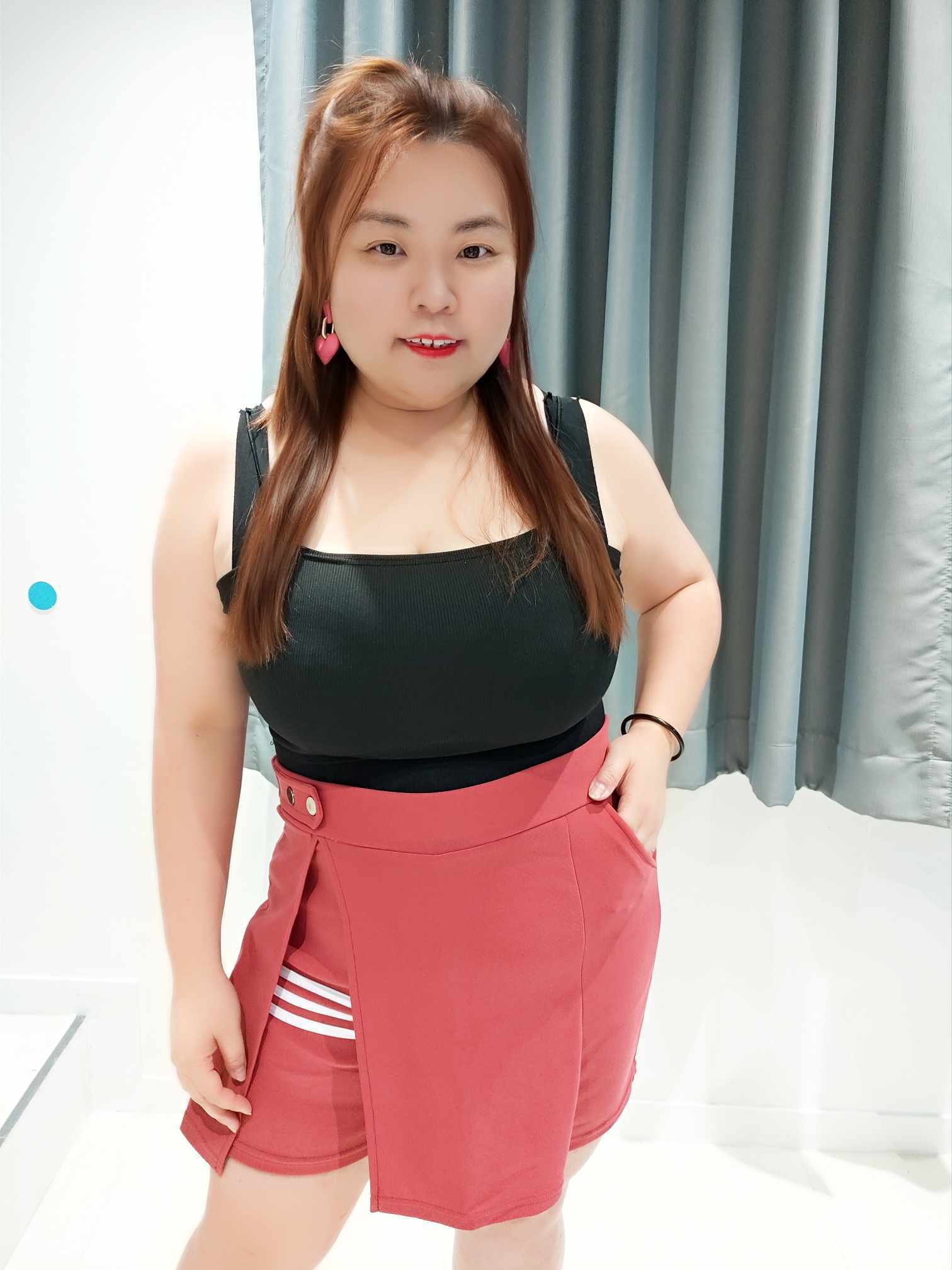 ENB04 PP05 边三白线前裙后裤裤裙