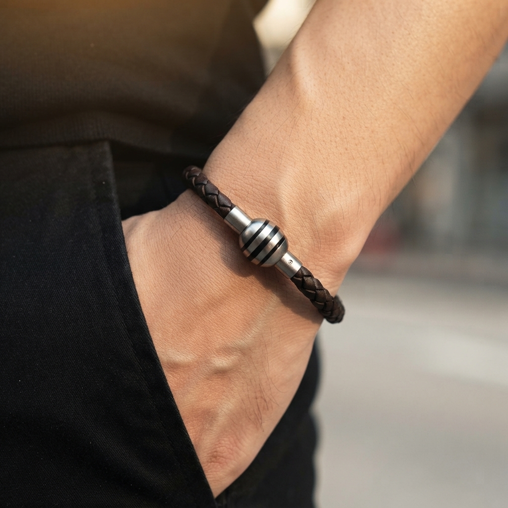 Boccia Titanium 0347-09 Bracelet 鈦金屬 / 真皮手鏈