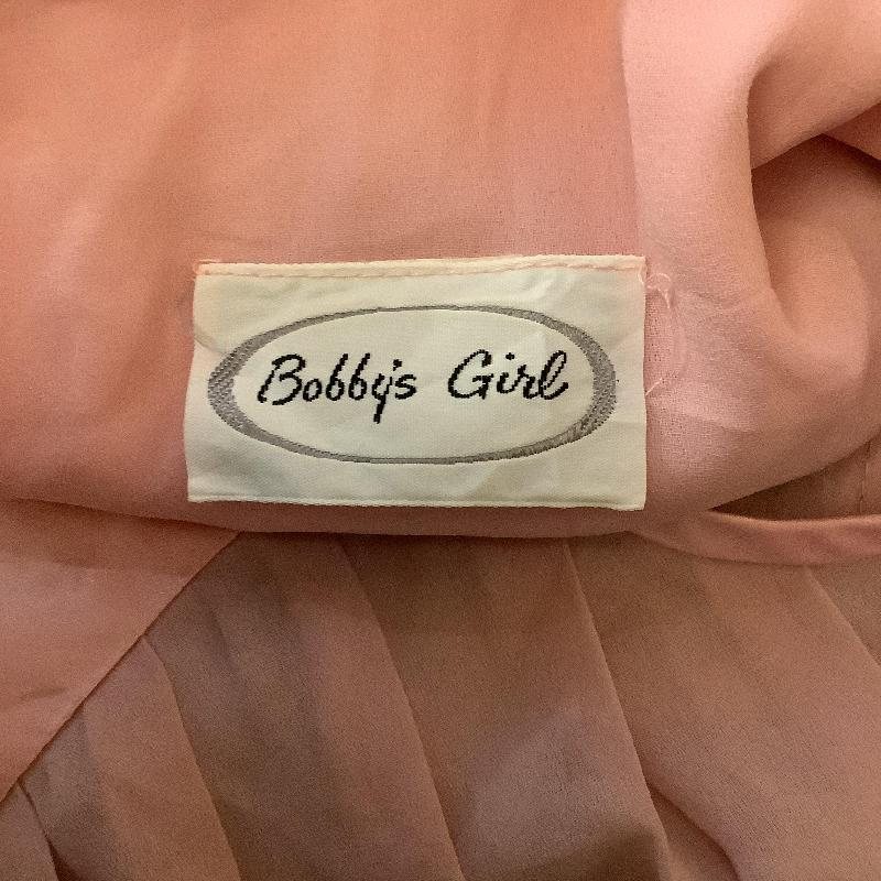 Vintage C.a. 1980s American Bobby's Girl Light Pink Chiffon Dress with Belt(MU108-13)