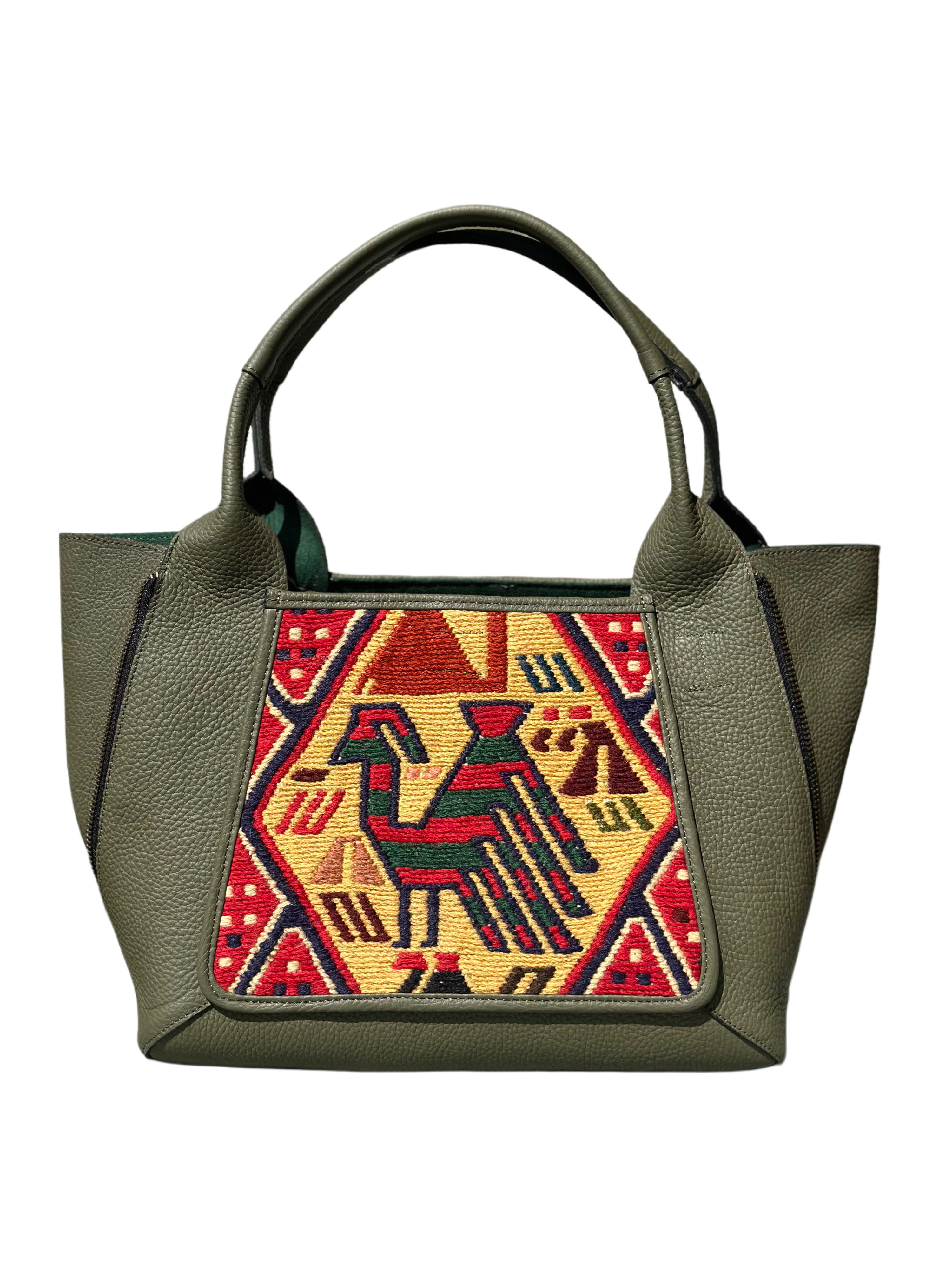 K28 土耳其真皮地氈手袋（墨綠色）