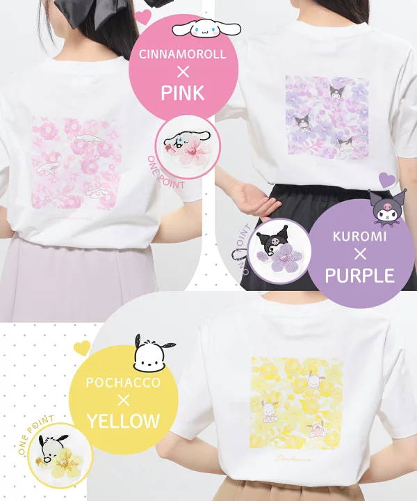 日本預訂📍日本Sanrio色彩花花圖案短袖Tee