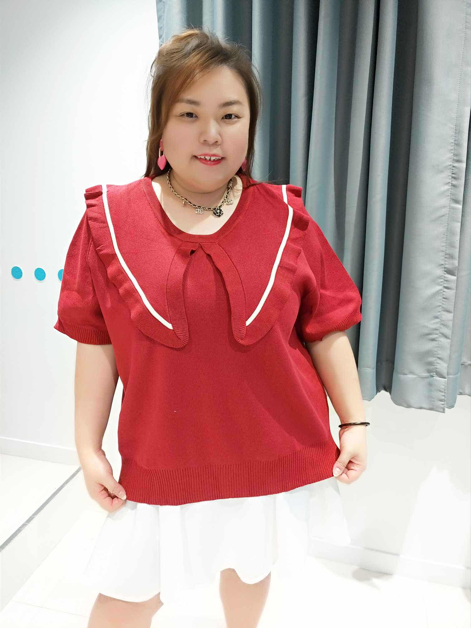 DSF14 大领摆设计针织上衣