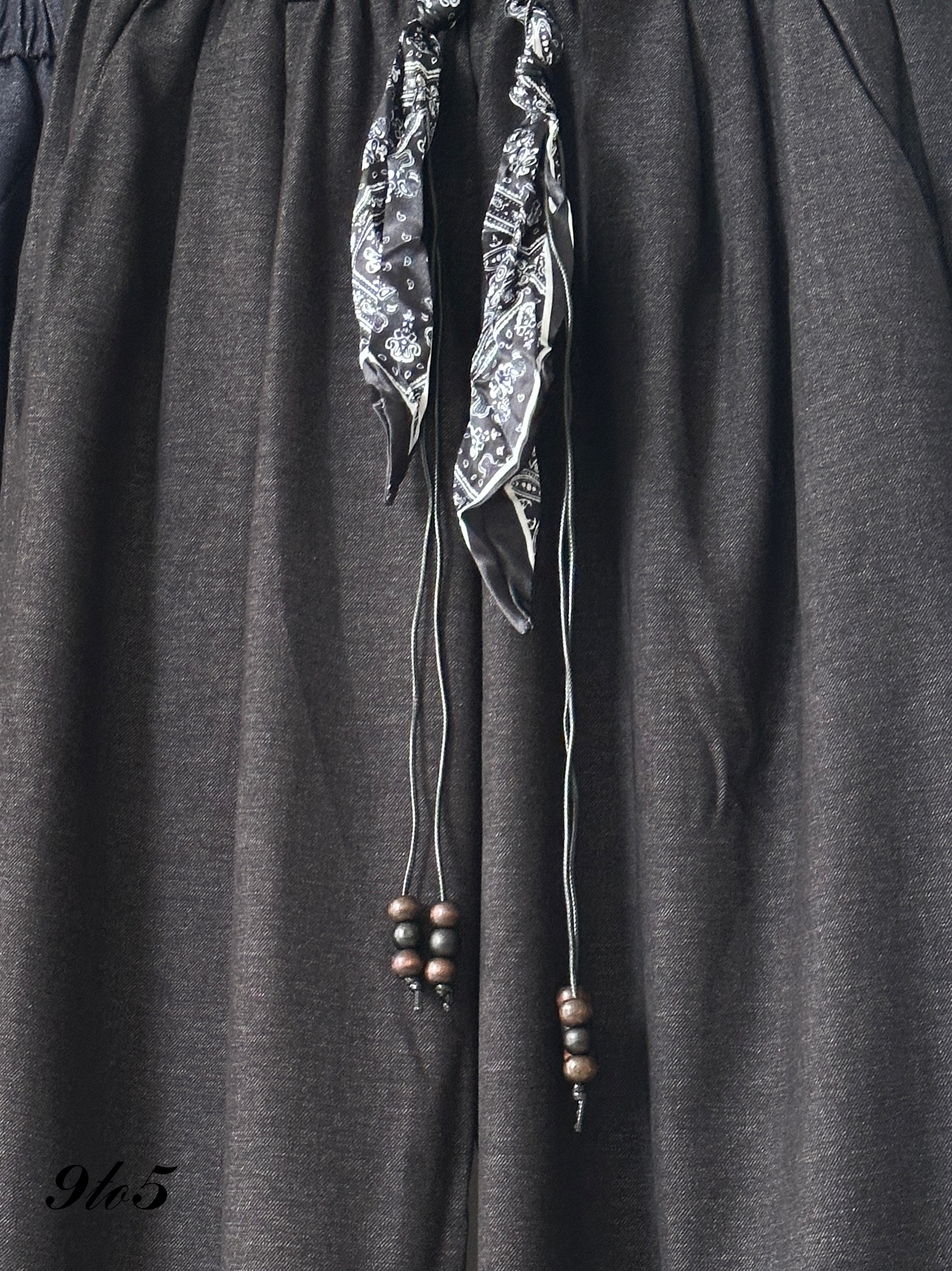 S1812 Long Straight Pants - Black & Blue