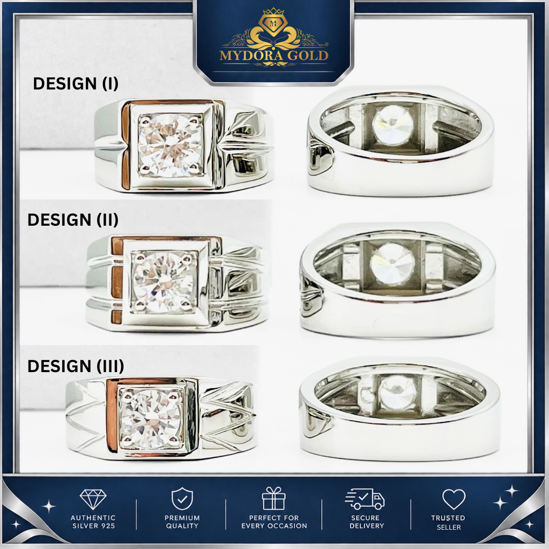 MYDORA 925 Silver Ring - Cincin Imperial Edge Collection