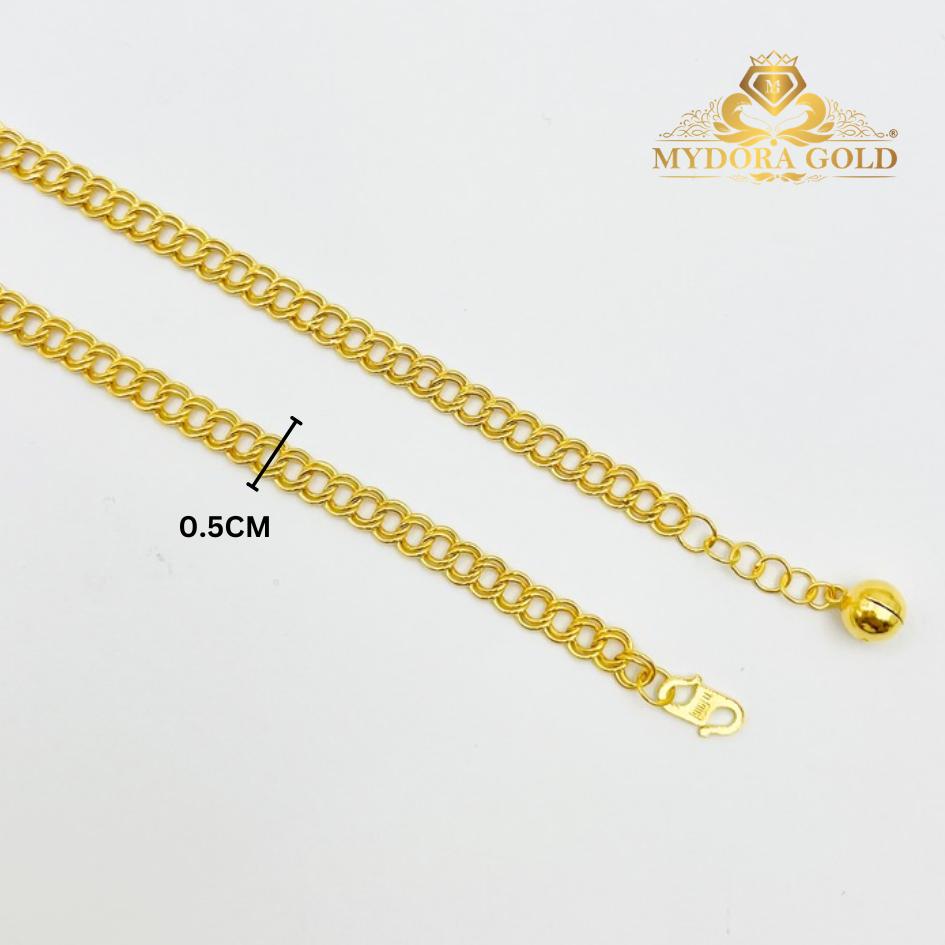 MYDORA Rantai Tangan Coco Budak + Bell | EMAS 916/22K