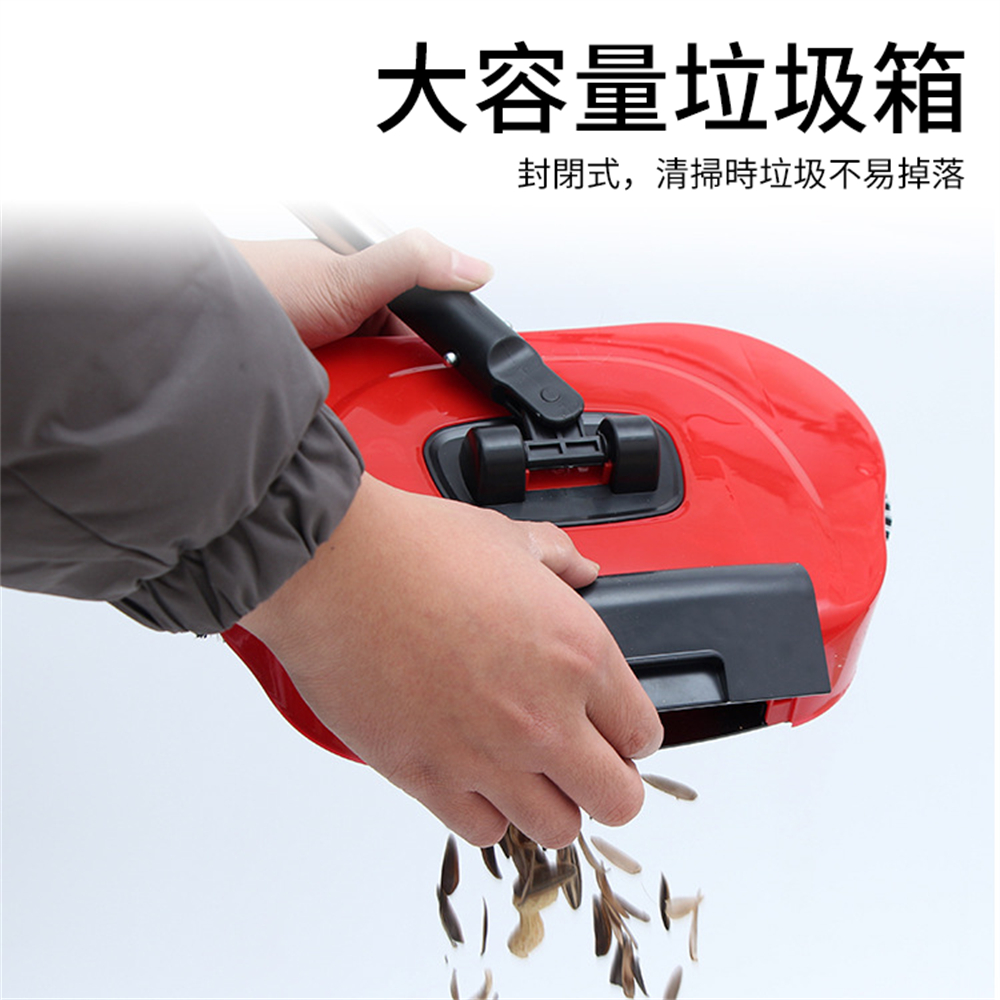 多功能手推式懶人掃地機 掃地 拖地 二合一 吸塵器手動掃地機 藍色 [平行進口] HK2689