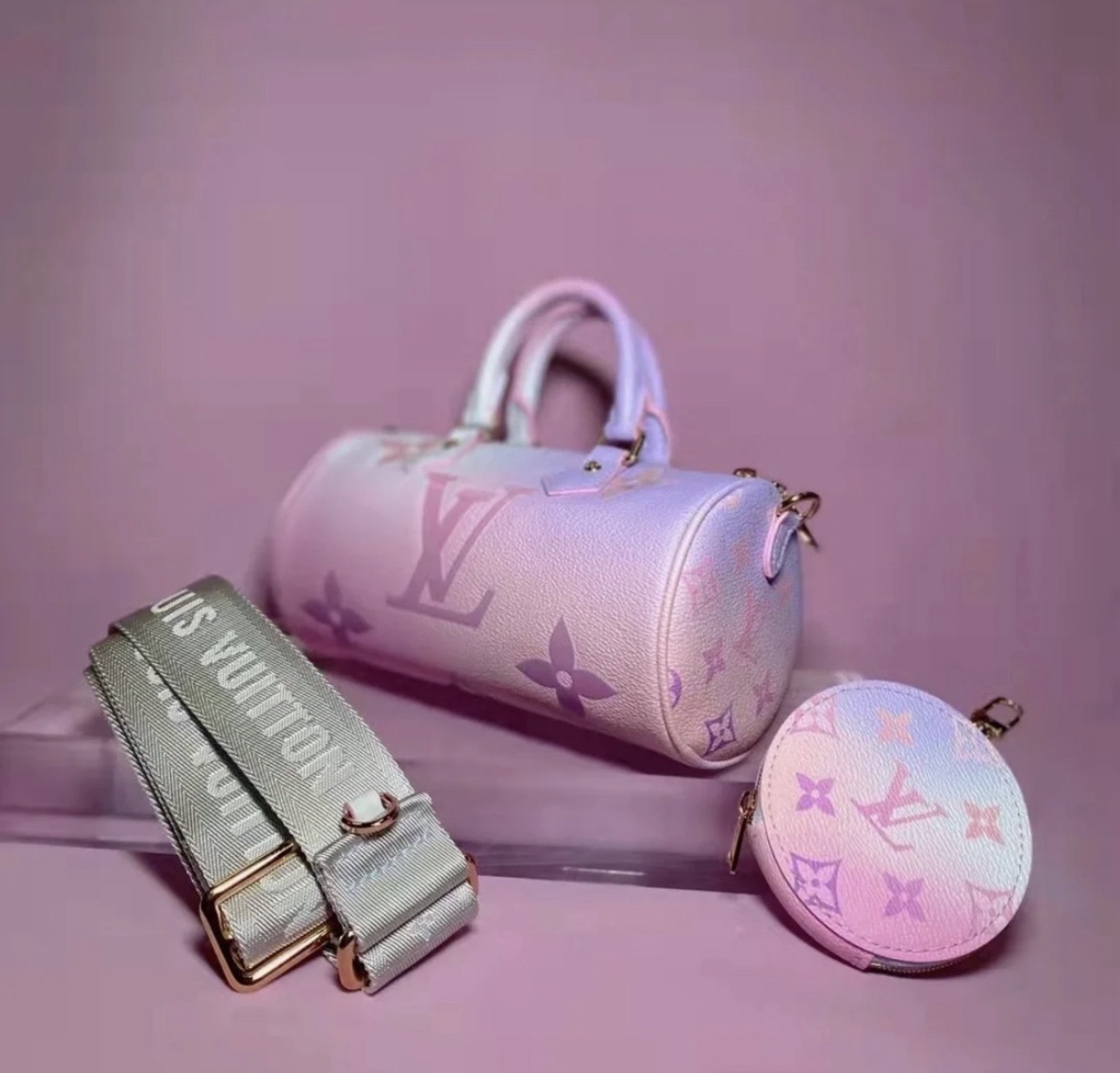 Louis Vuiton限量版夢幻紫粉Monogram Speedy