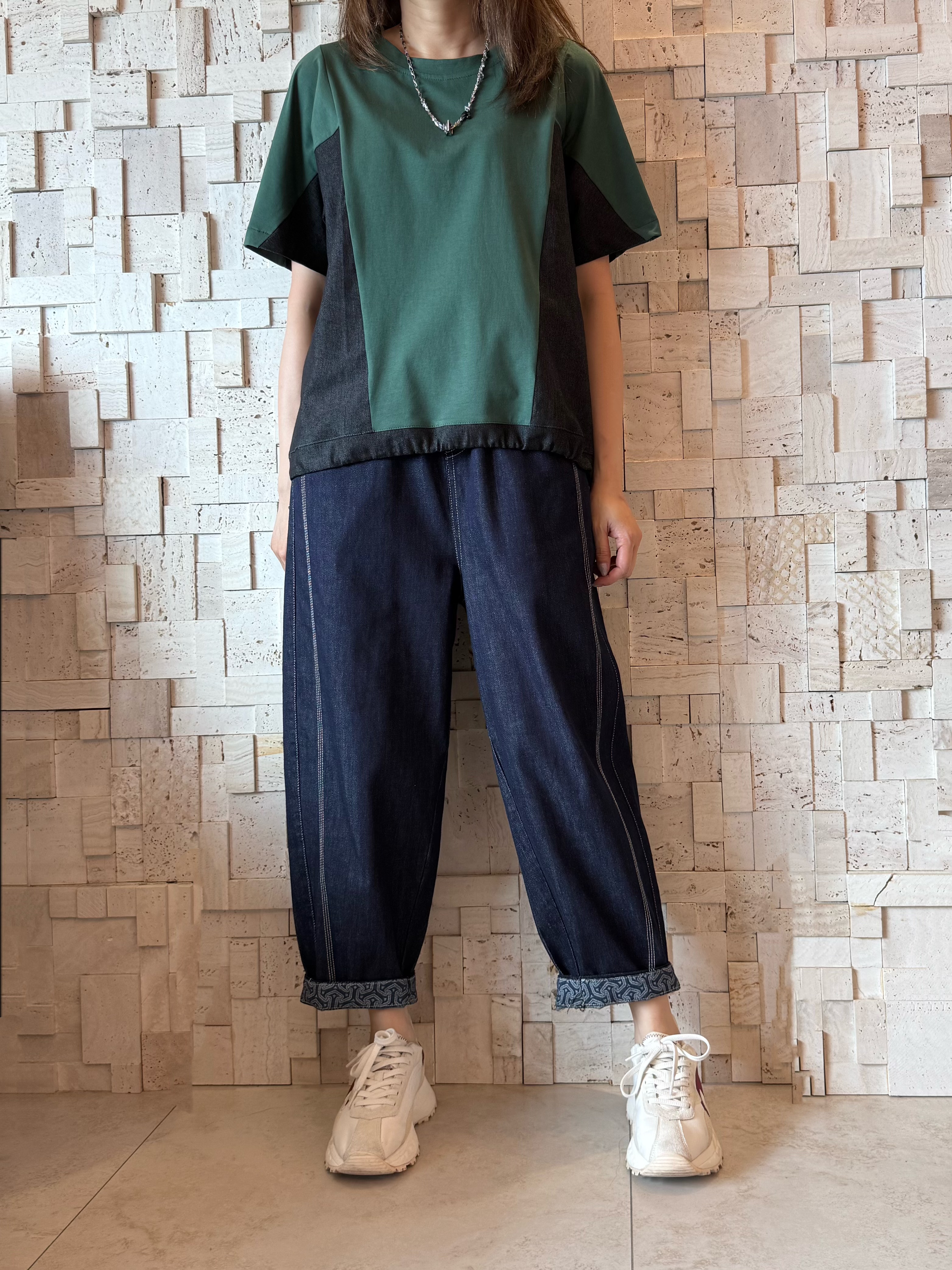 #2099 拼色拼布Top