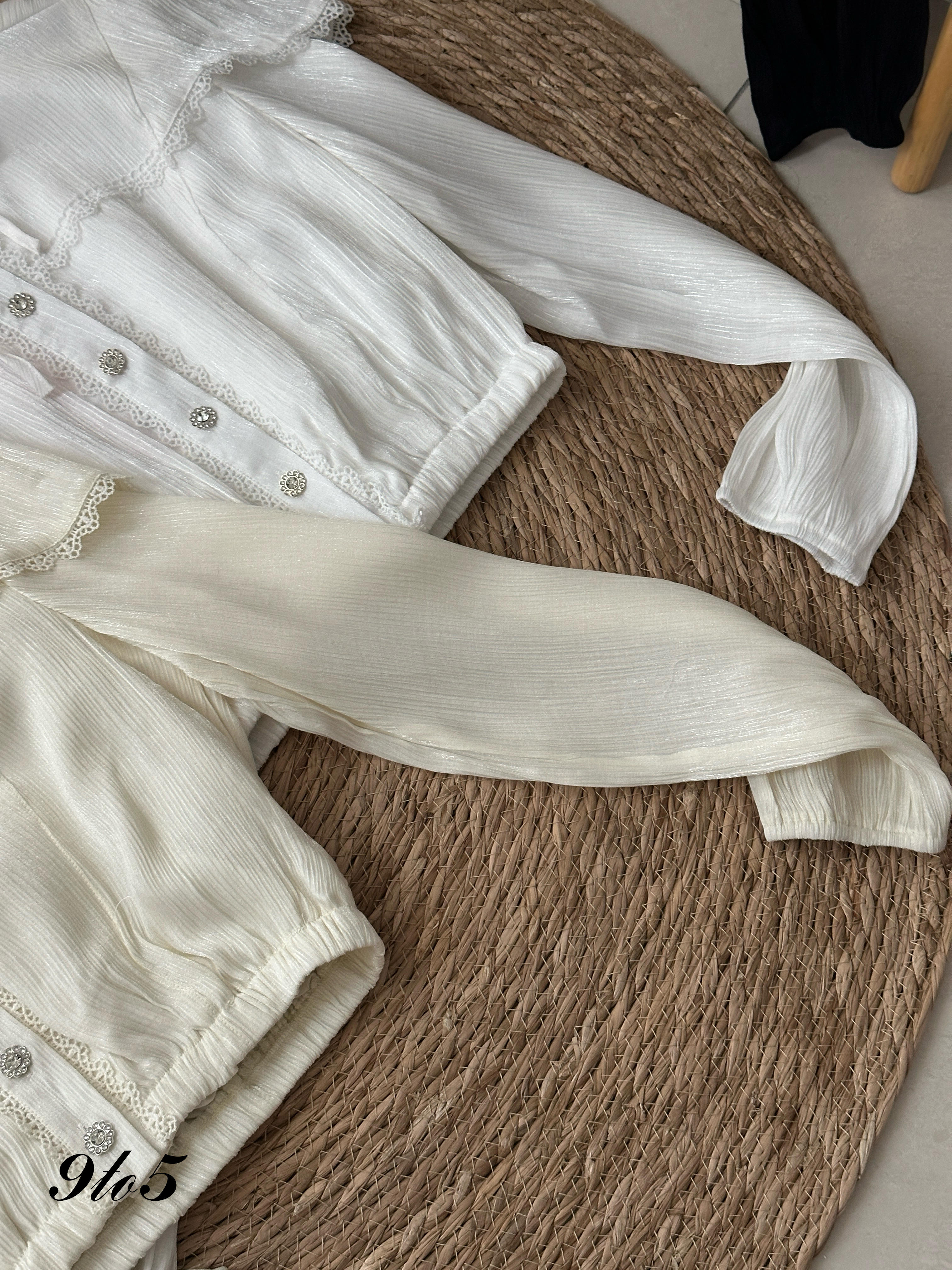 T3974 Lace Peter Pan Blouse - 3 Colors