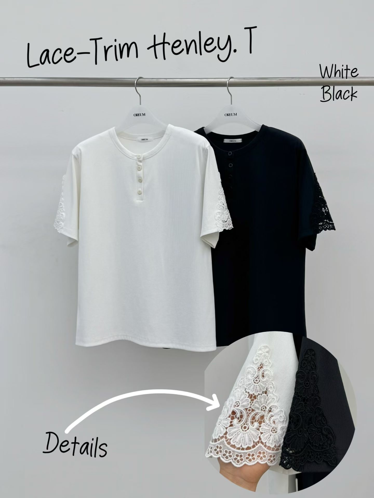 Lace 袖坑紋 Tee