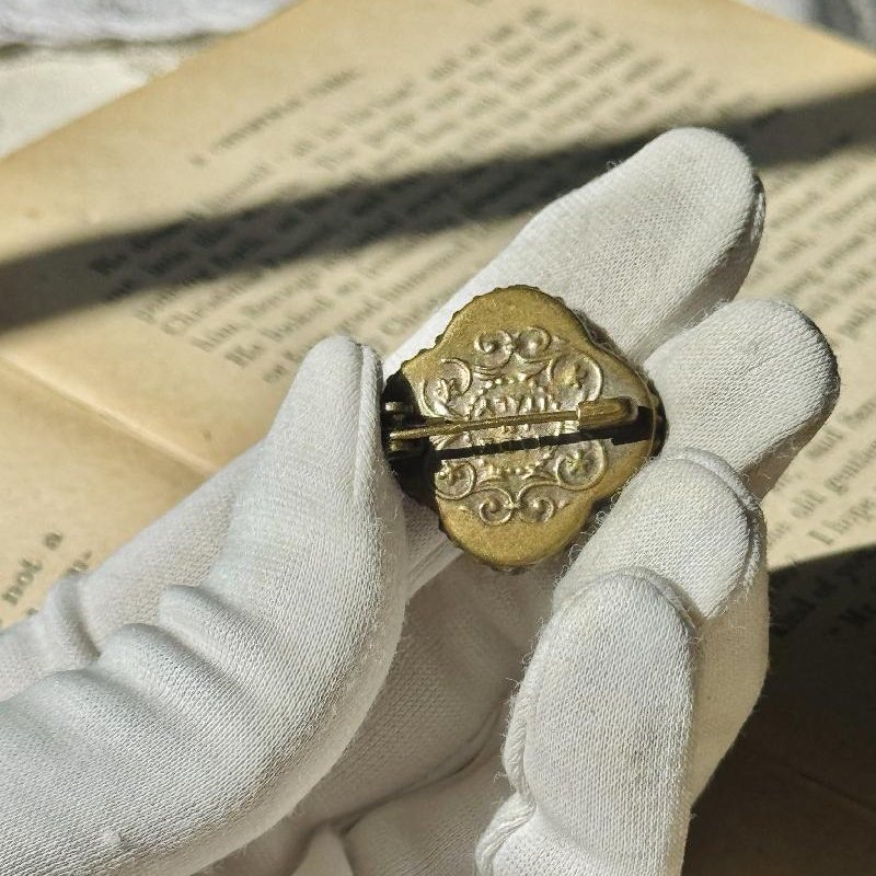 Rare! Antique Late 19th to Early 20th Century Italian Mosaic Floral Brooch with Stamped Brass Backing (MT2389)