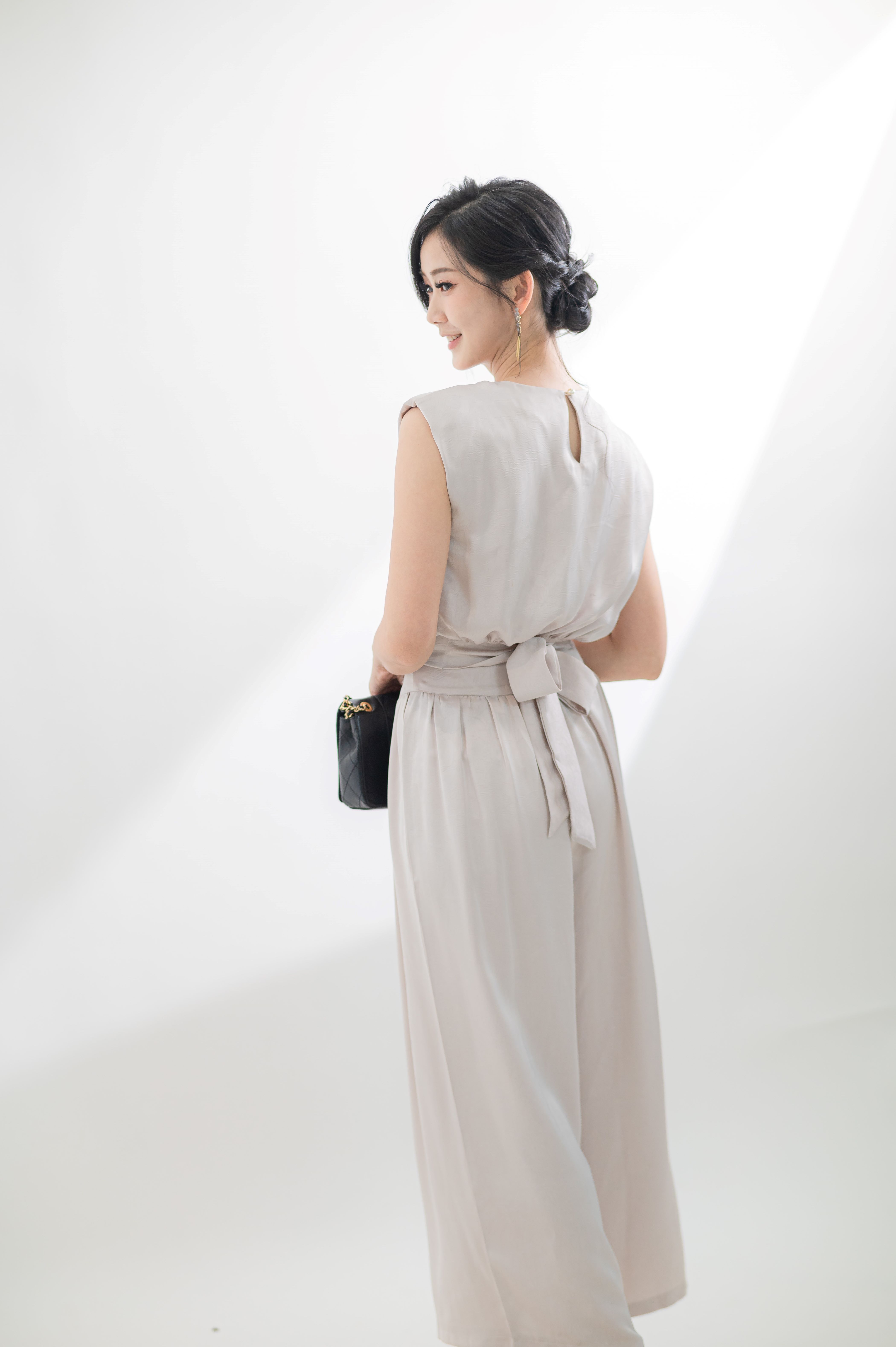 5113  Edith Dark Pattern Chiffon Set wear