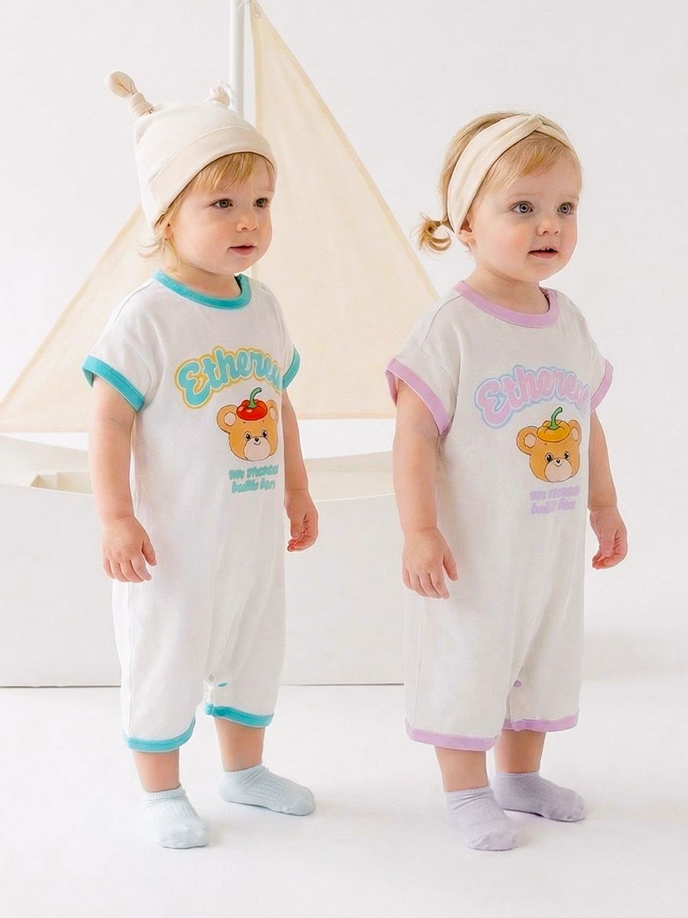 ☀️預訂 韓國直送☀️🇰🇷Milk Baby兩色辣椒小熊印花短袖連身服