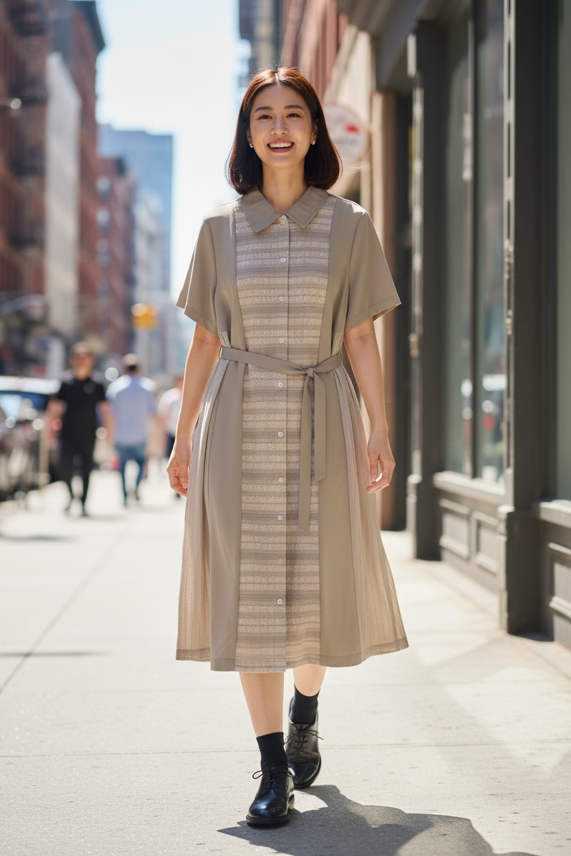 103763 拼色連身裙