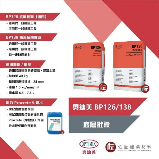 奧迪美 BP126/BP138 底層批盪