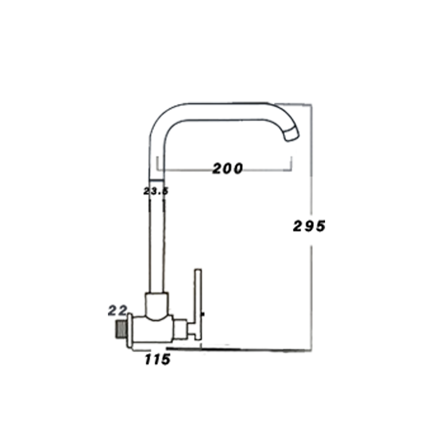Otosani 304# Stainless Steel Heavy Duty L Shape Wall Swan Tap (966-54#) OTO966-54