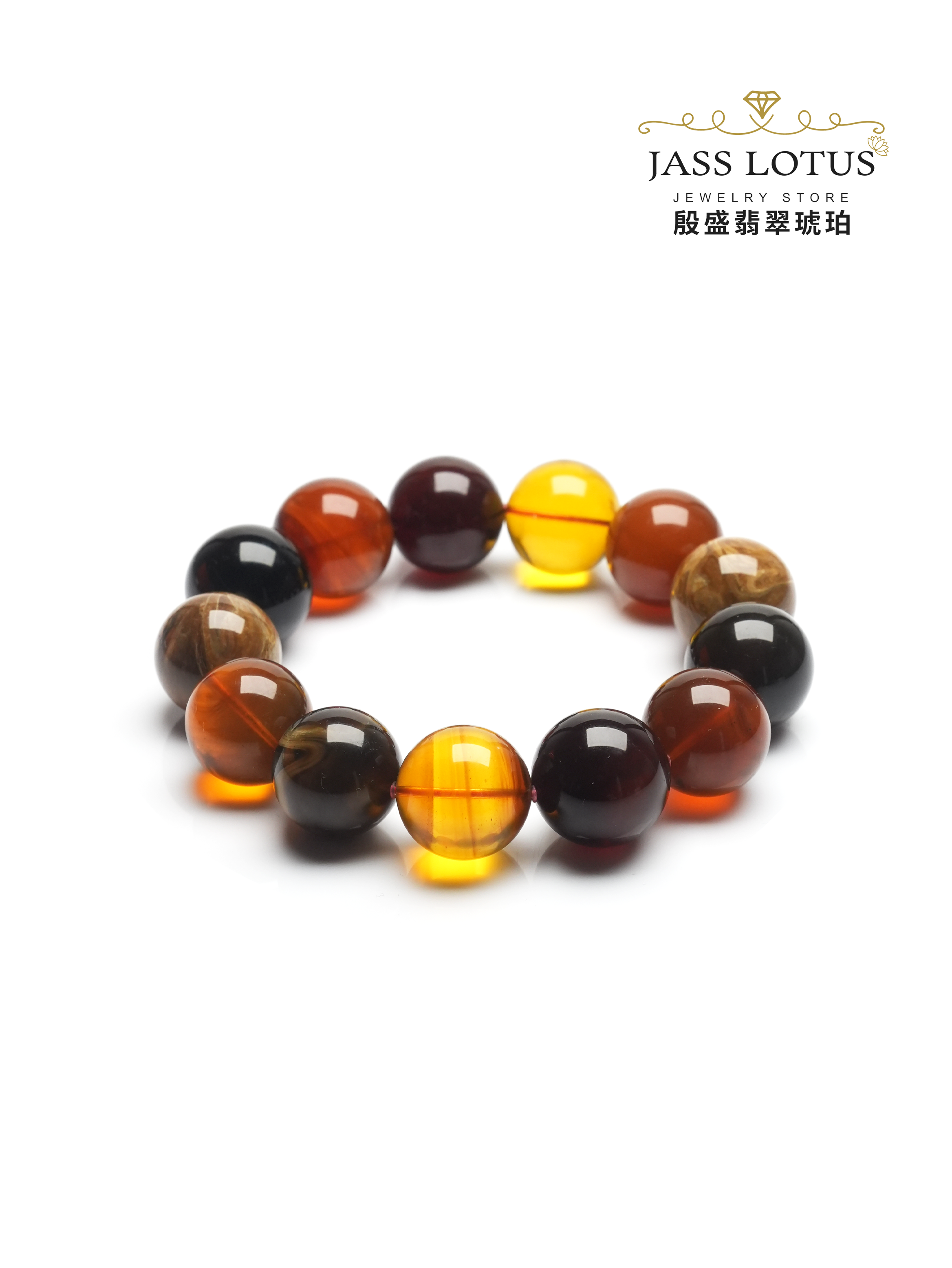 緬甸天然琥珀高品多寶手串