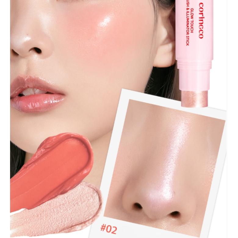 YW260810 - CORINGCO] GLOW TOUCH胭脂高光鏡面兩用棒