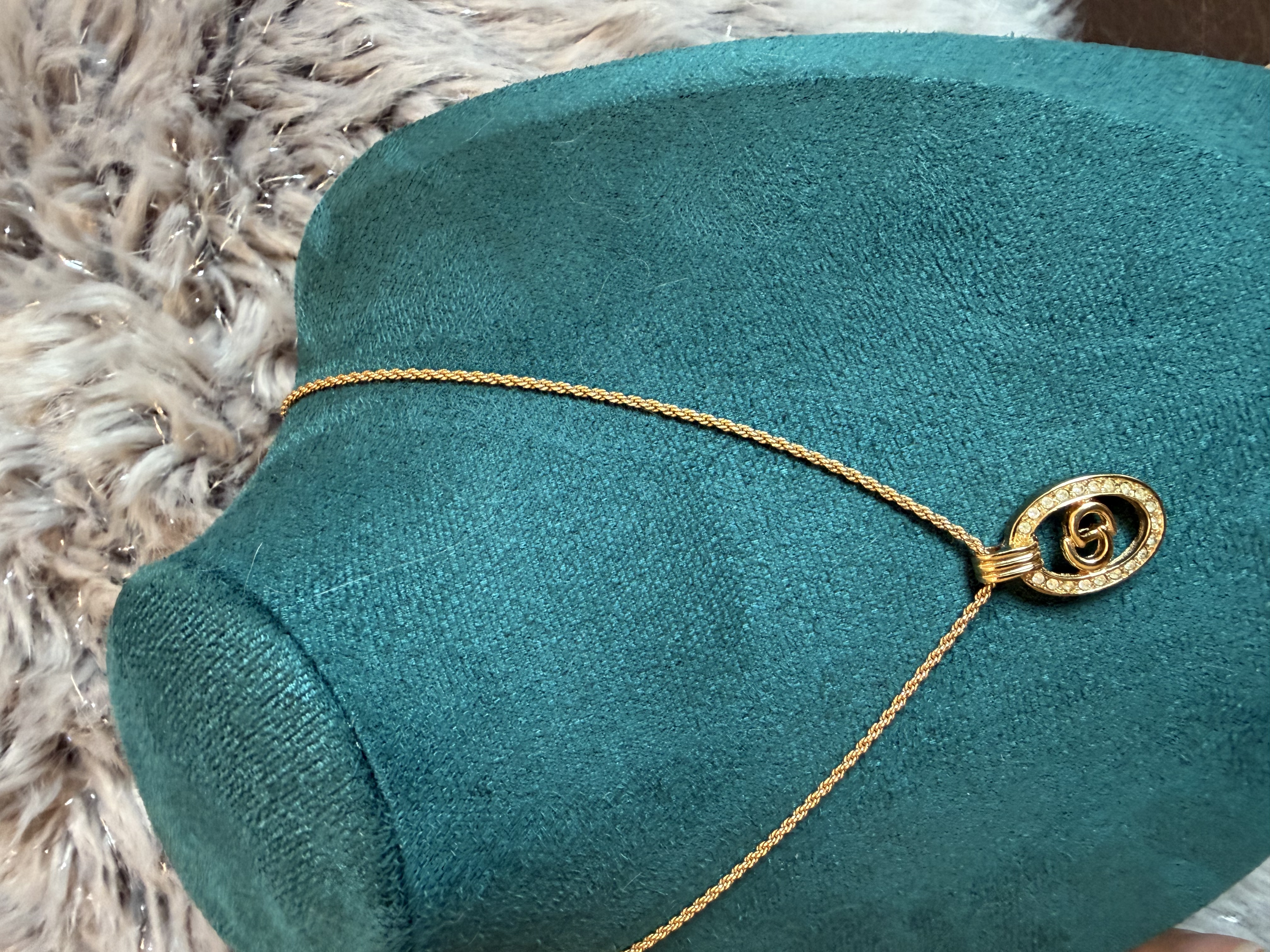 vintage dior CD necklace