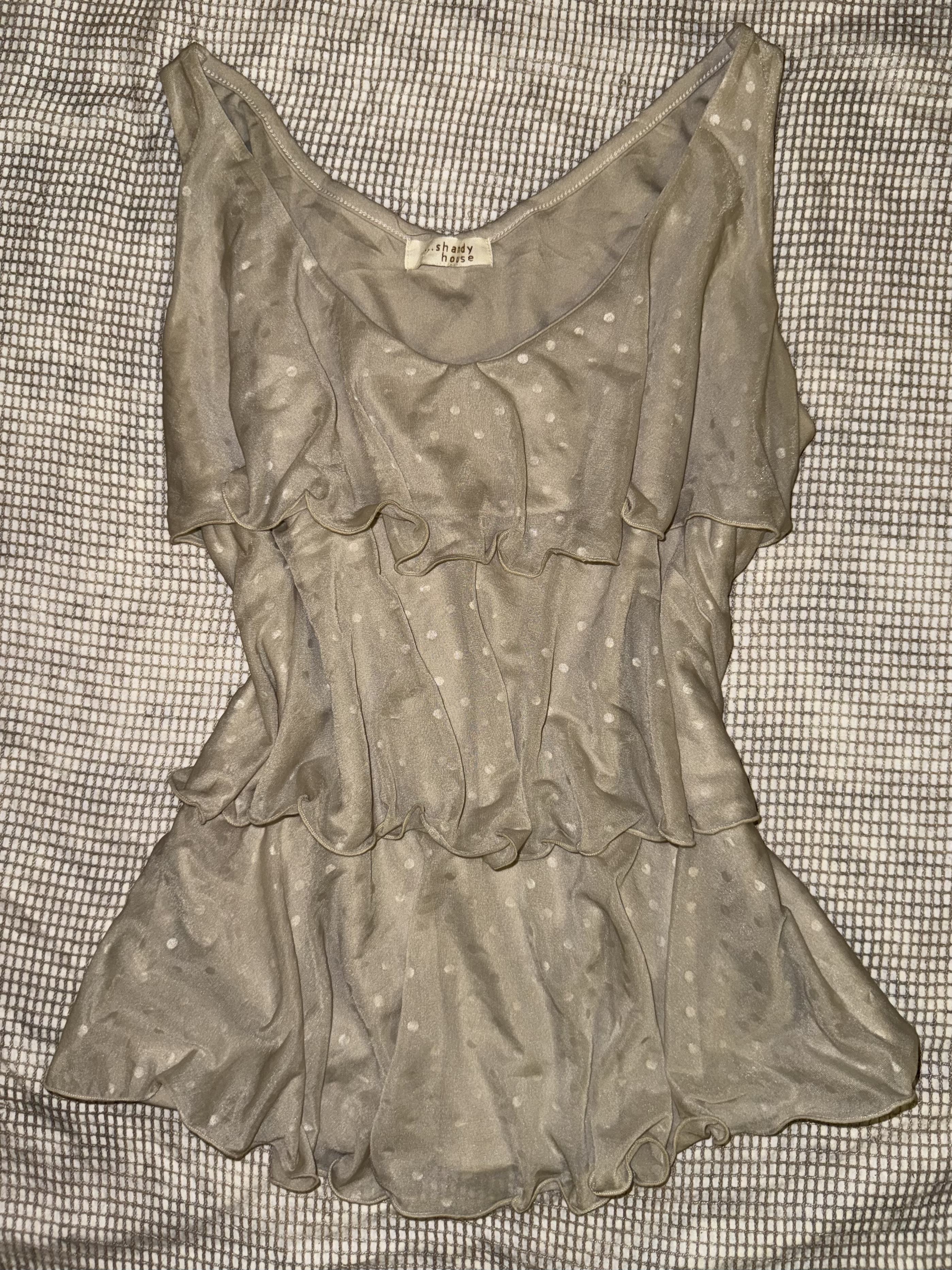 Sleeveless Polka Dots Ruffle Vest