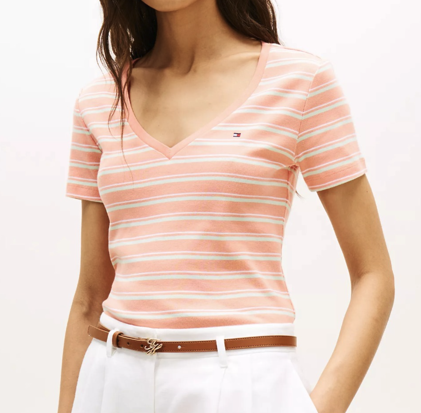 Tommy Hilfiger Striped V-Neck Favorite T-Shirt