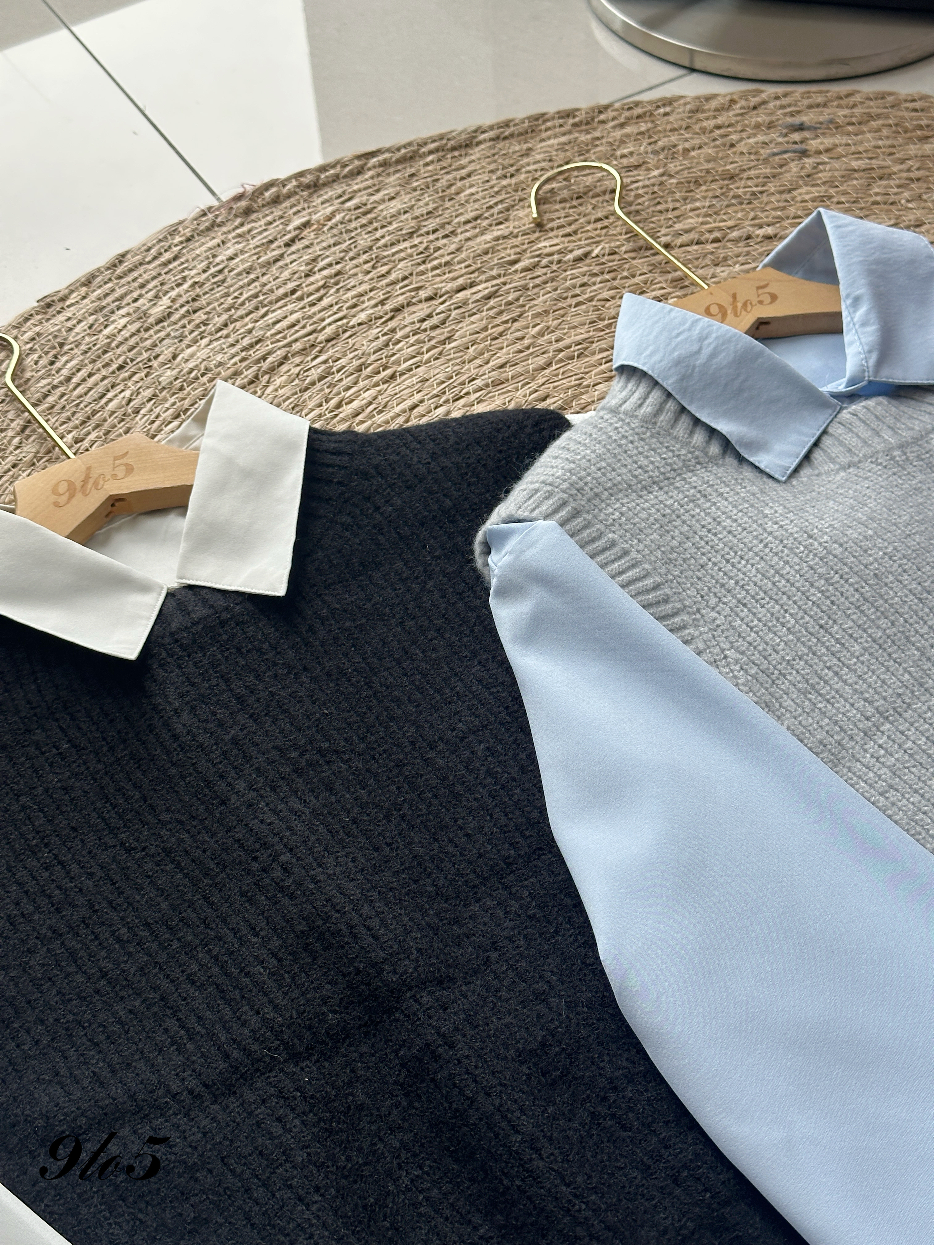 T4116 Knit Vest with Shirt Matching Set - 3 Colors 