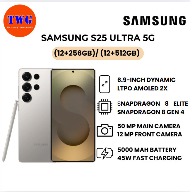 SAMSUNG S25 ULTRA 5G (12+256GB)/ (12+512GB) 100% ORIGINAL MALAYSIA BRAND NEW