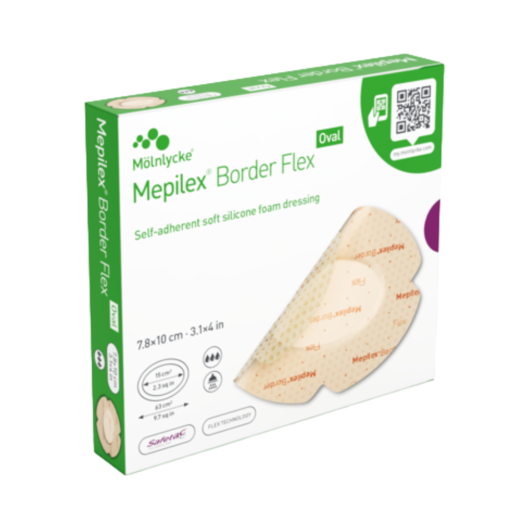 Molnlycke Mepilex Border Flex Oval 有邊型泡沫敷料貼