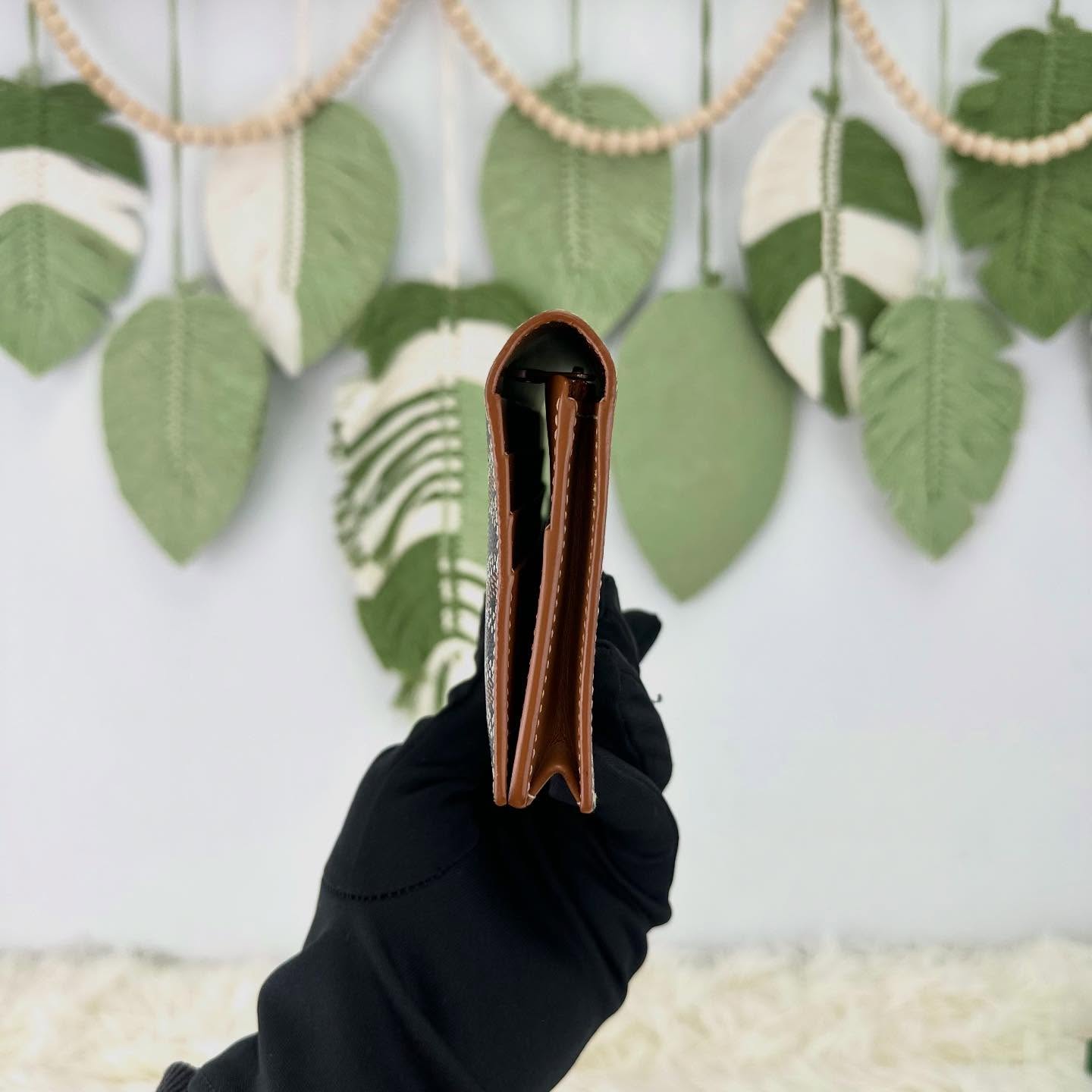 GOYARD 🤍PRE OWNED Richelieu 啡色印花長銀包 全套有盒🤎