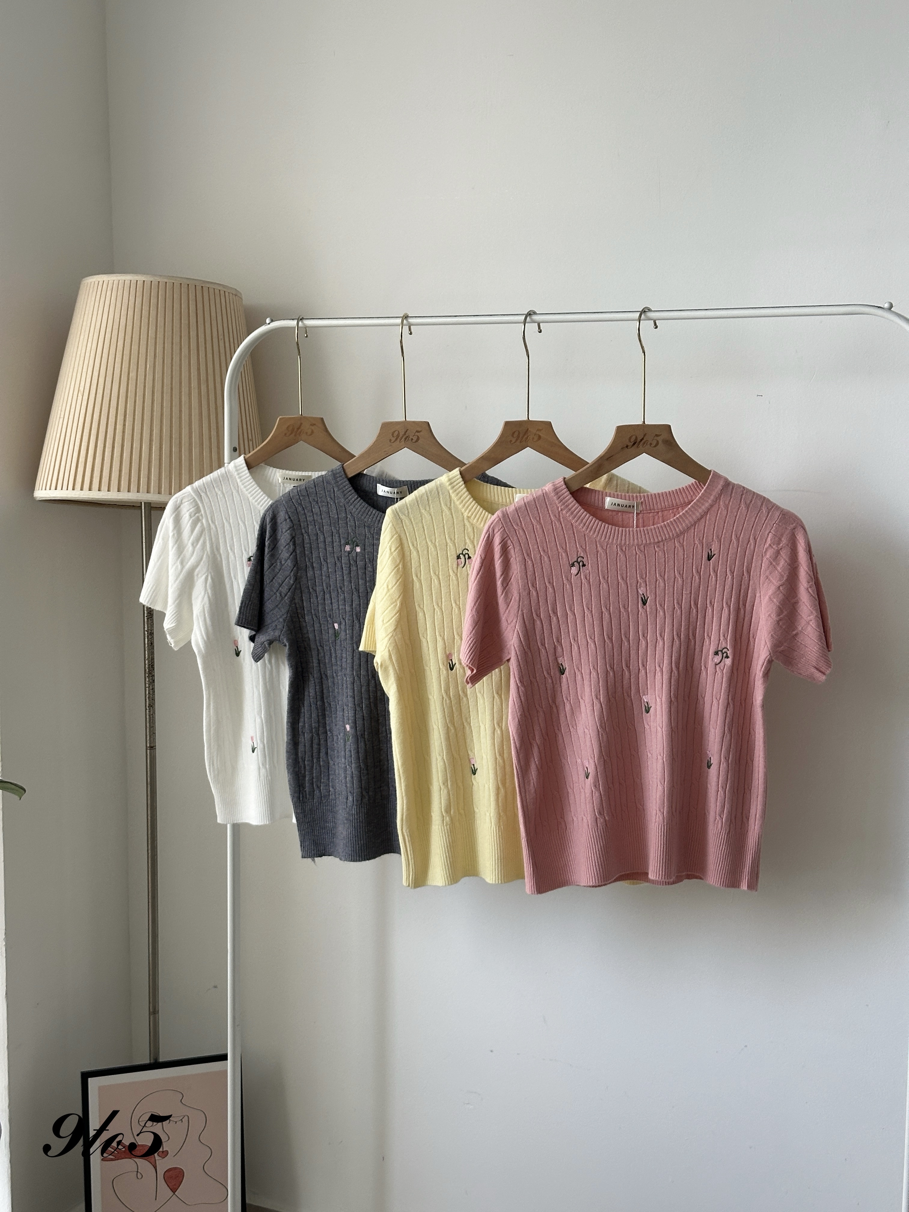 T4091 Tulips Knit Top - 4 Colors 