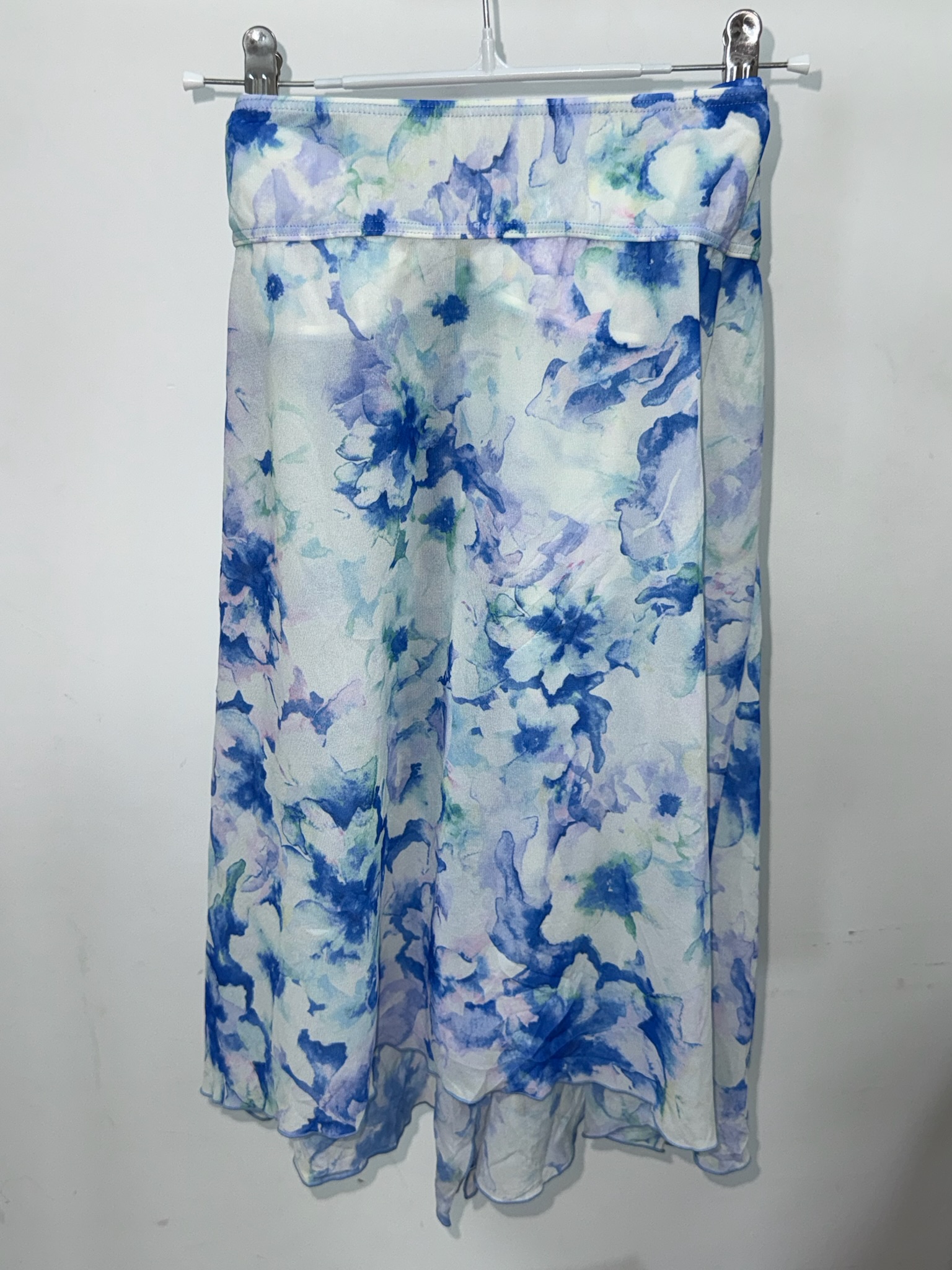 Blurred Floral Chiffon Wrap Skirt
