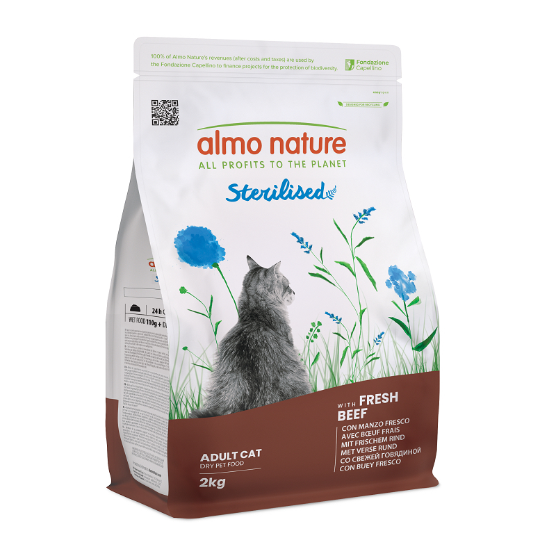 Almo Nature - 功能性系列 | 絕育配方 新鮮牛肉 貓糧 2Kg