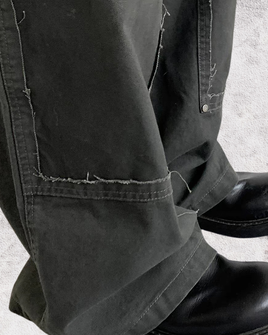 W3157 設計感口袋直筒工裝褲