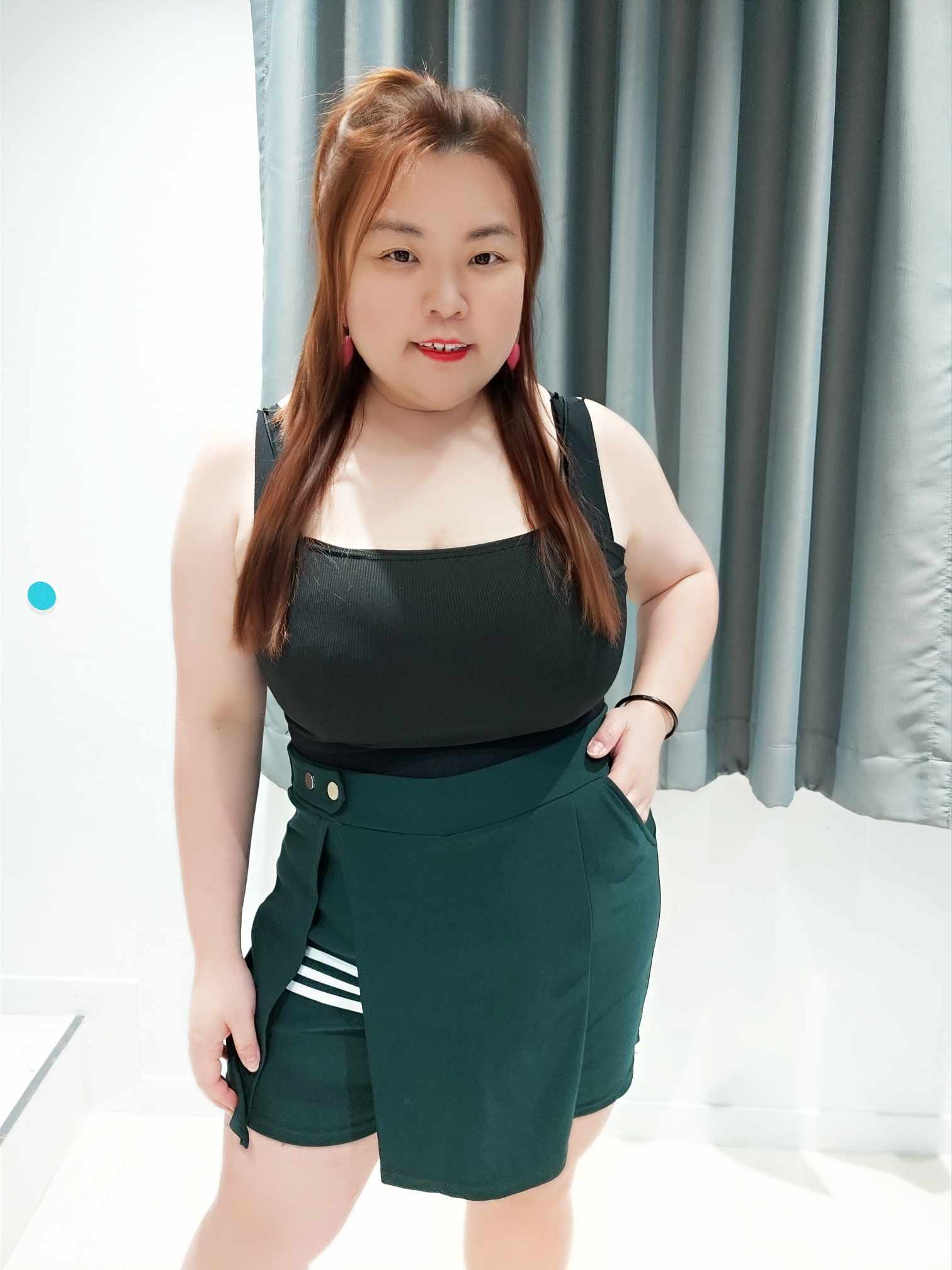 ENB04 PP05 边三白线前裙后裤裤裙