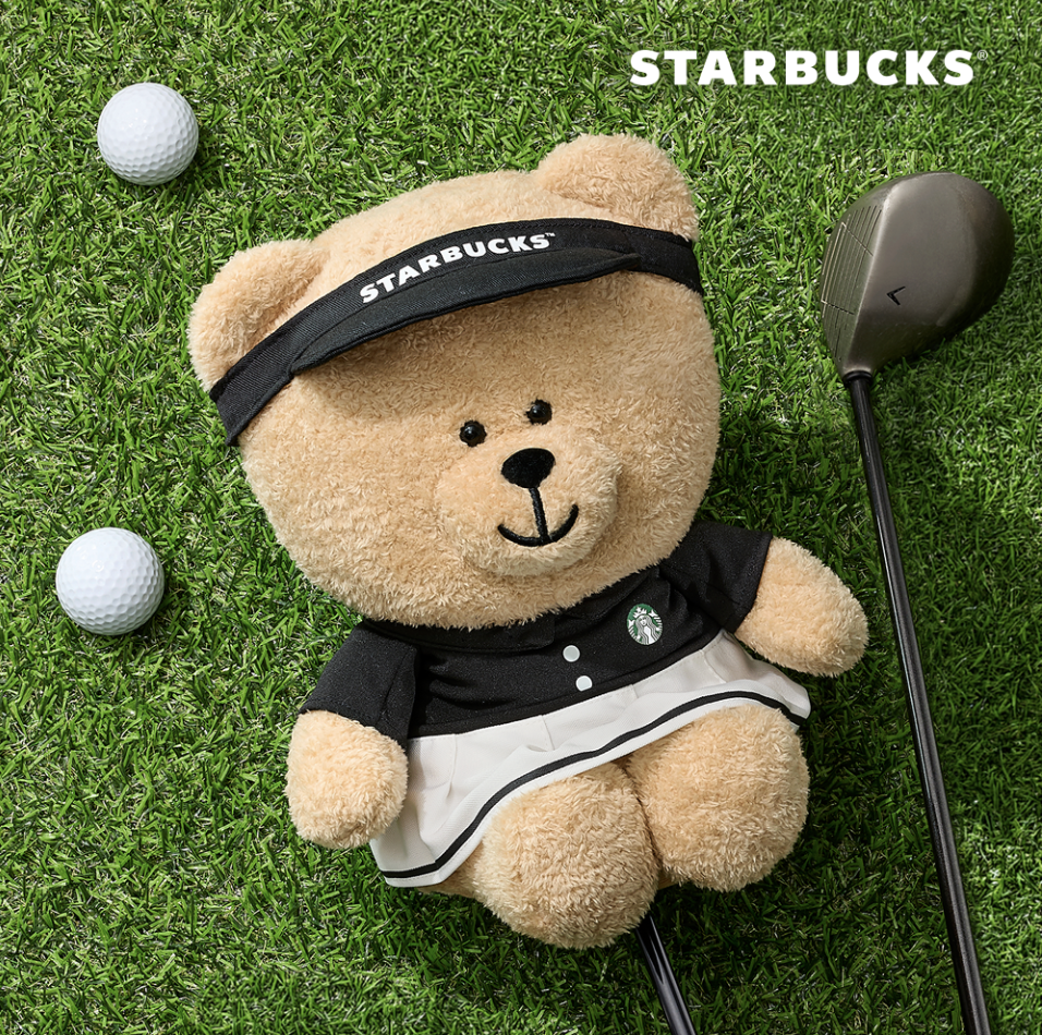 韓國 Starbucks 星巴克 高爾夫球系列 熊熊一號木桿頭 保護套｜Golf Bearista Driver Cover