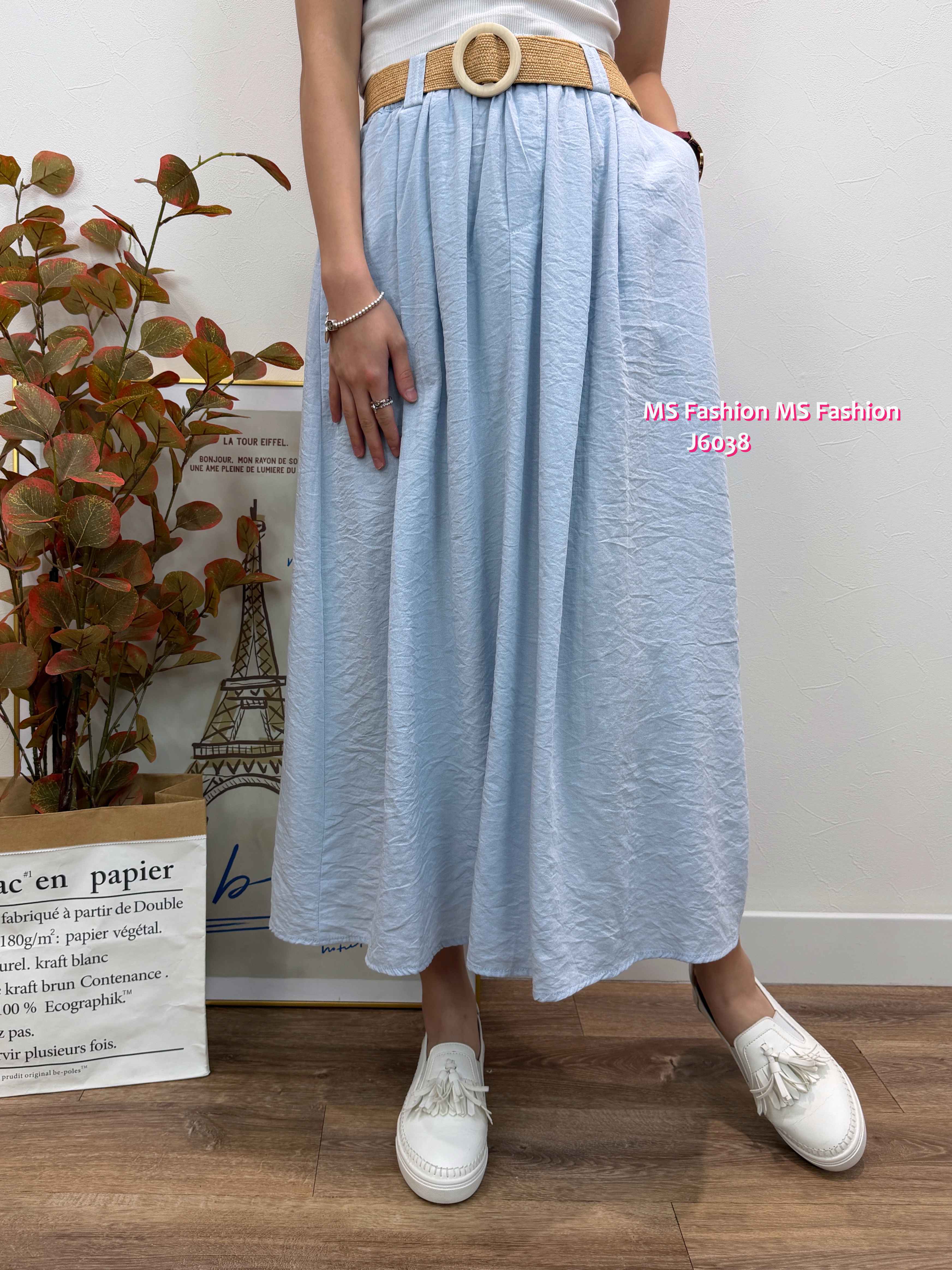 J6038 韓國🇰🇷連belt中長款半裙