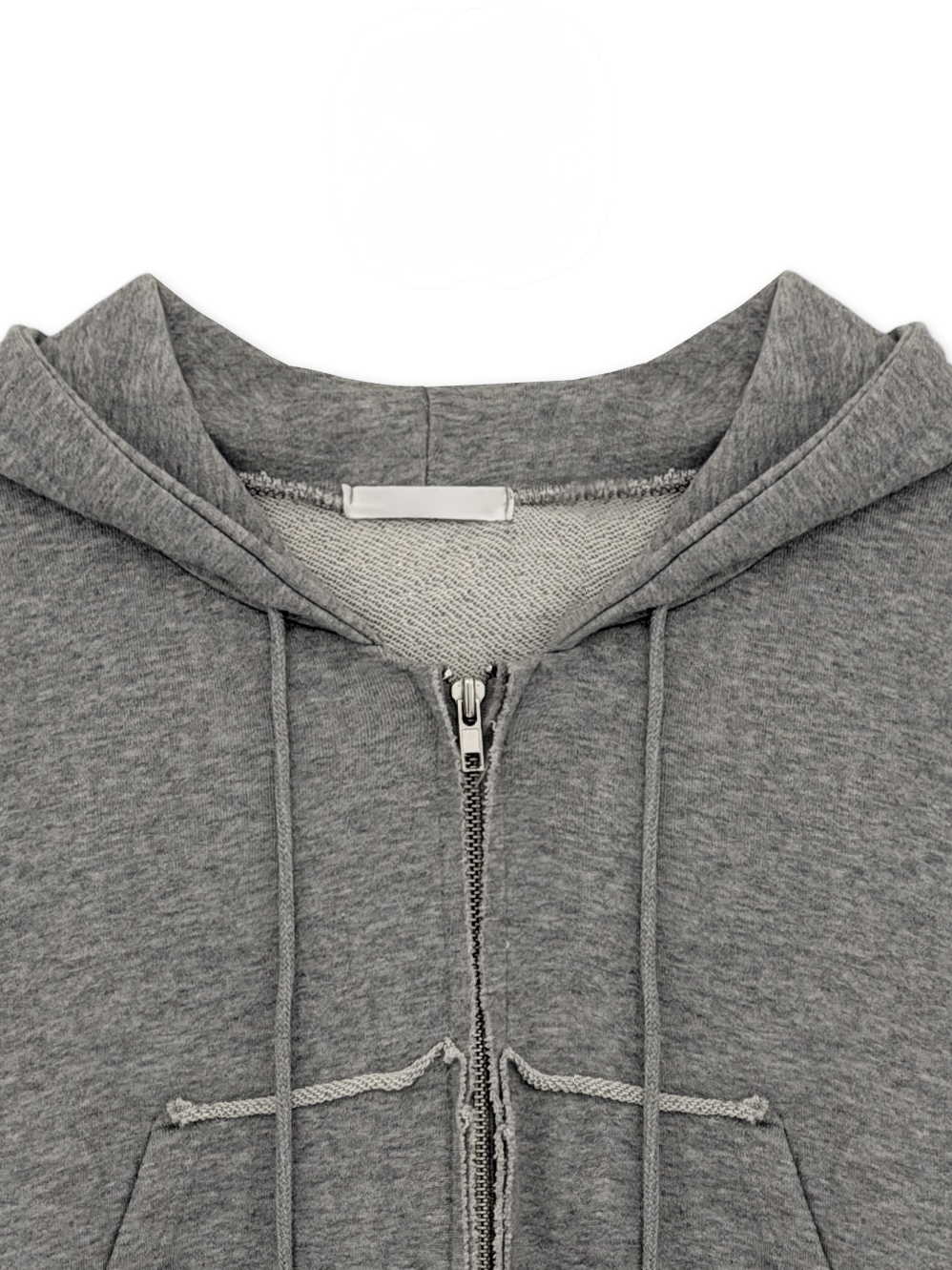 Distressed Cropped Zip-Up Hoodie