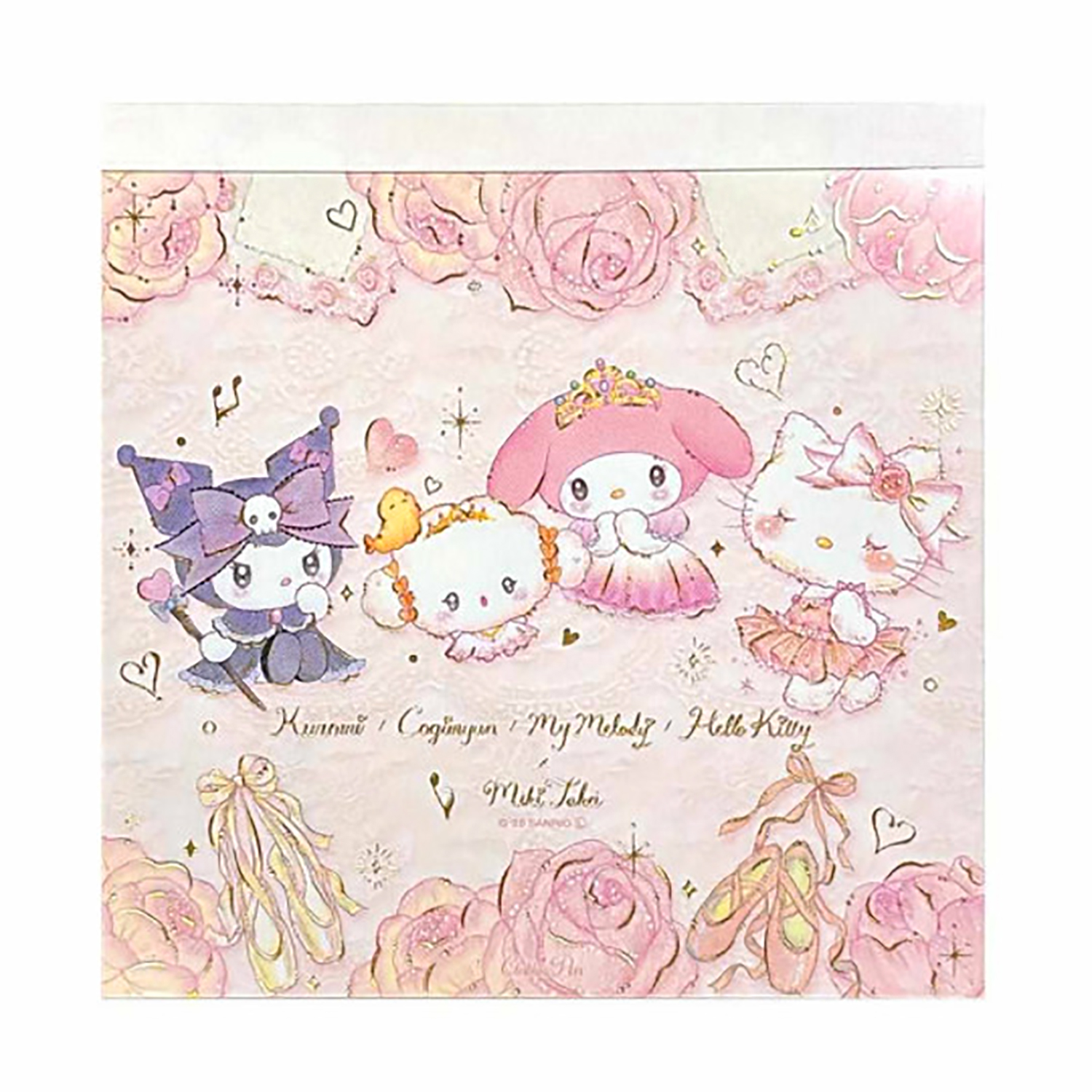 Sanrio - 方形記事本 (粉紅色角色花朵款)