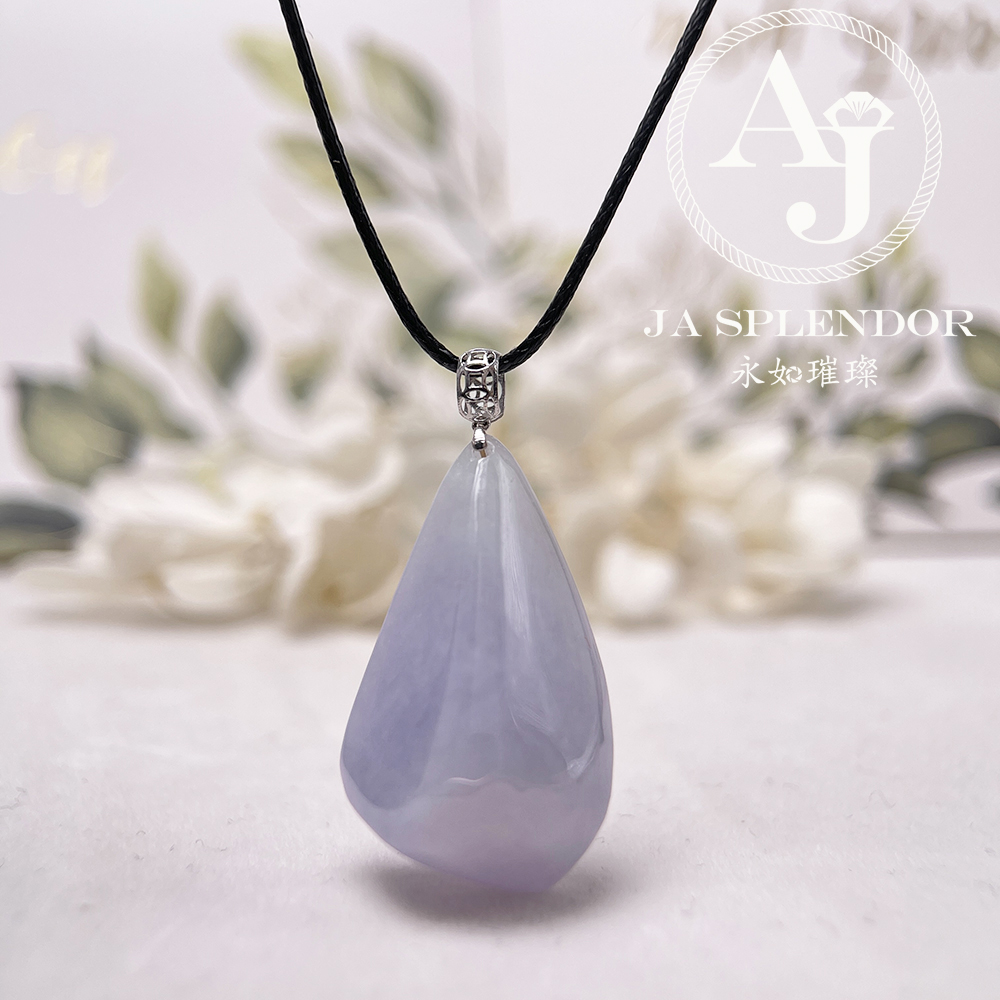 JNK-214 天然翡翠A玉 冰潤紫羅蘭隨形18K金吊墜