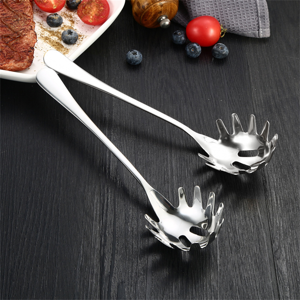 不鏽鋼撈麵勺 意麵爪勺 粉麵叉 漏勺 冰塊鏟 粉麵鏟 扒麵鏟勺  [平行進口] HK2732