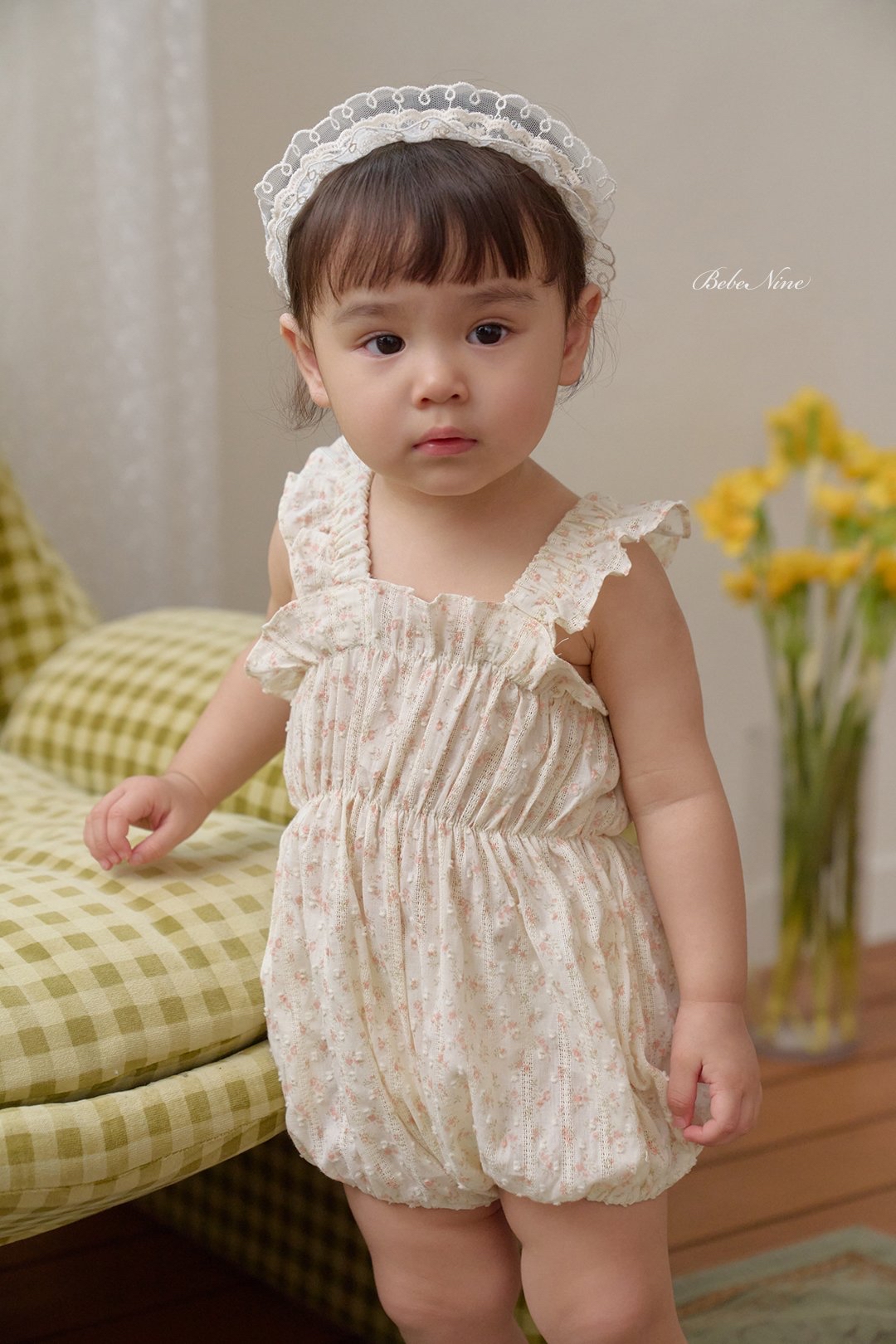 ☀️預訂 韓國直送☀️🇰🇷Bebenine兩色小碎花荷葉邊吊帶包屁衣